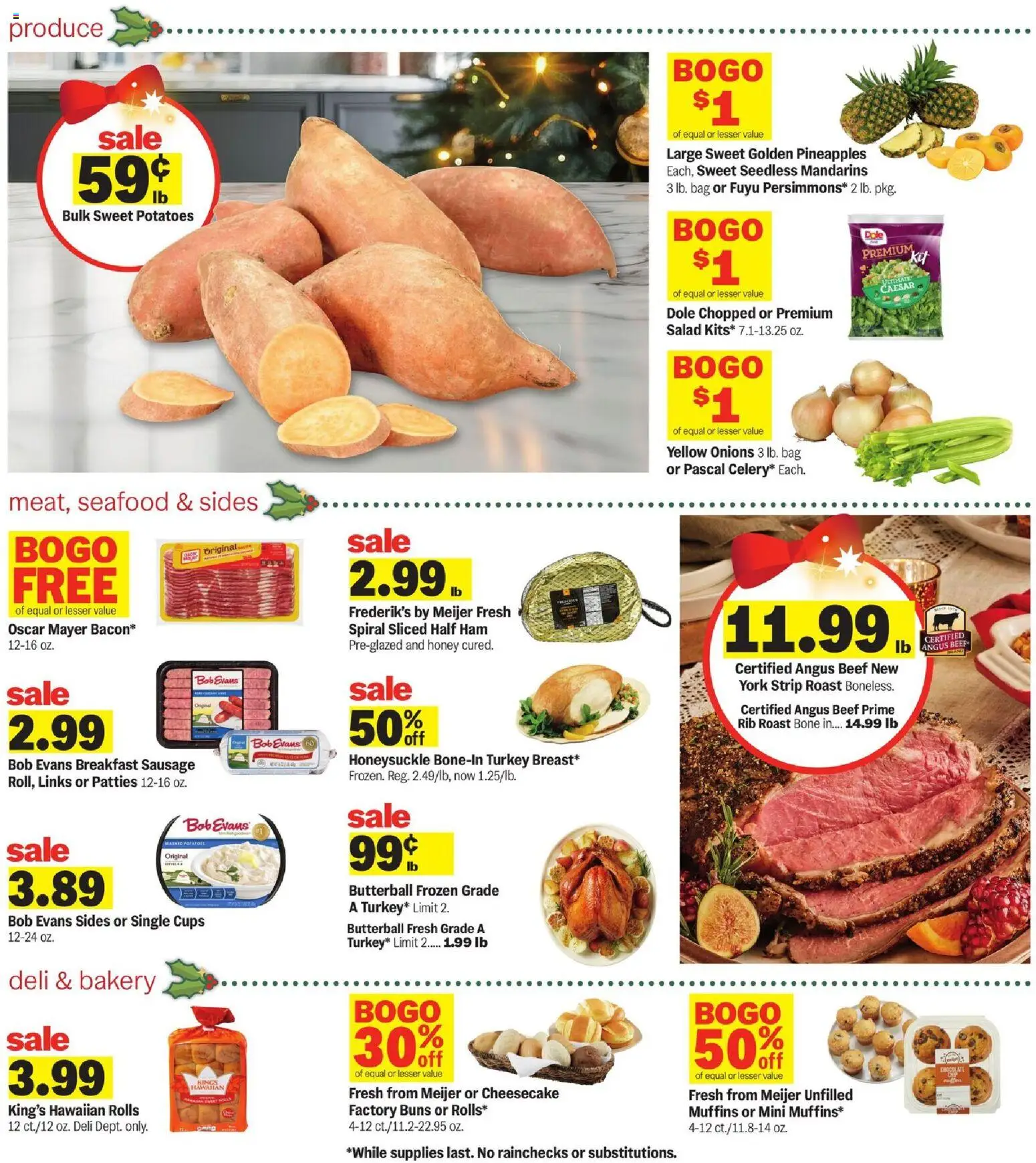 Meijer Weekly Ad - MI - valid from 19.11.2025 | Page: 2 | Products: Ham, Potatoes, Seafood, Cheesecake