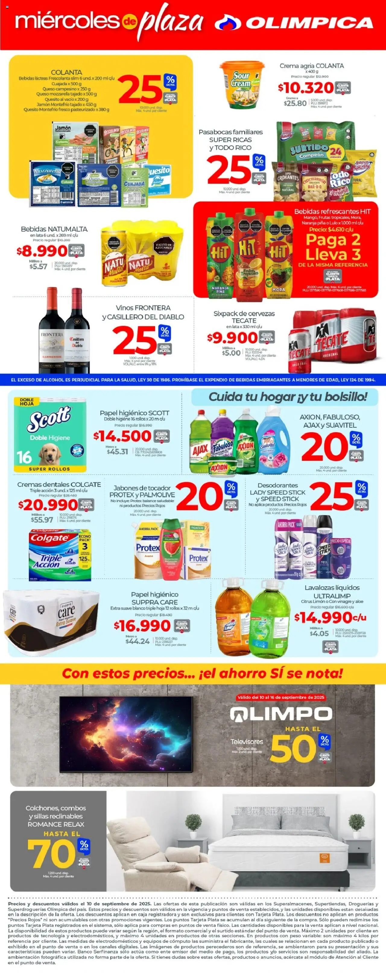Olímpica revista - valida desde el 10.09.2025 | Página: 2 | Productos: Avena, Peso, Vinagre, Papel higiénico