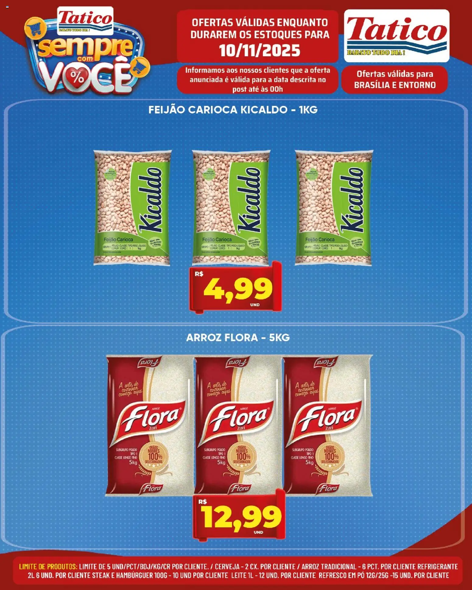 Tatico Folheto - válido de 10.11.2025 | Página: 9 | Produtos: Leite, Cerveja, Arroz, Refrigerante