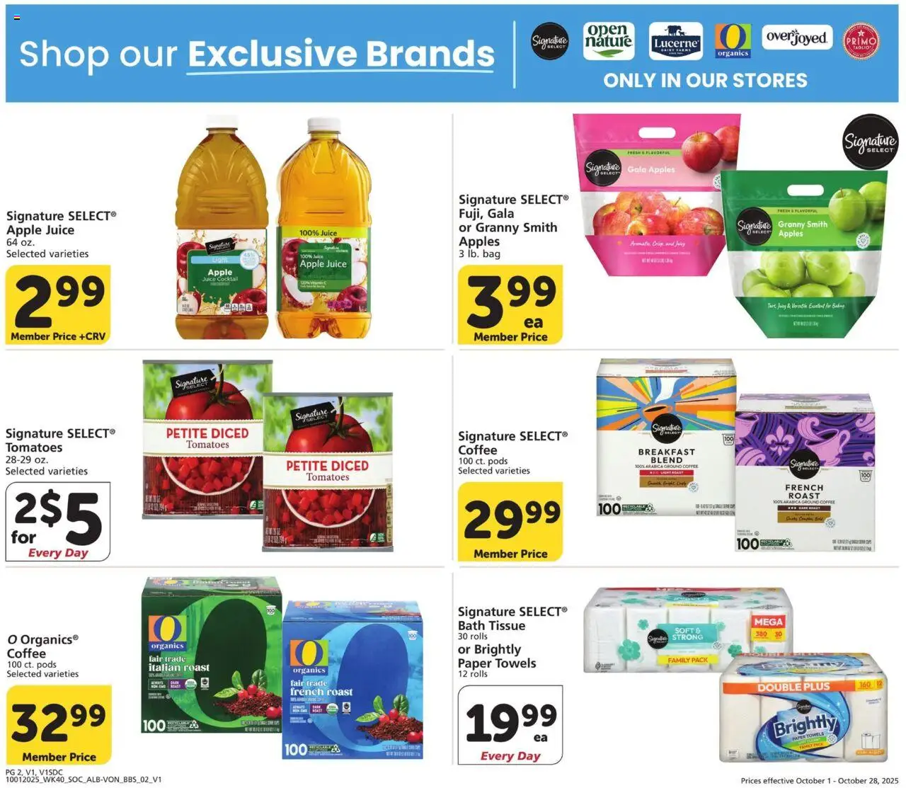 Vons Big Book of Savings - valid from 01.10.2025 | Page: 2 | Products: Bath, Coffee, Juice, Apples