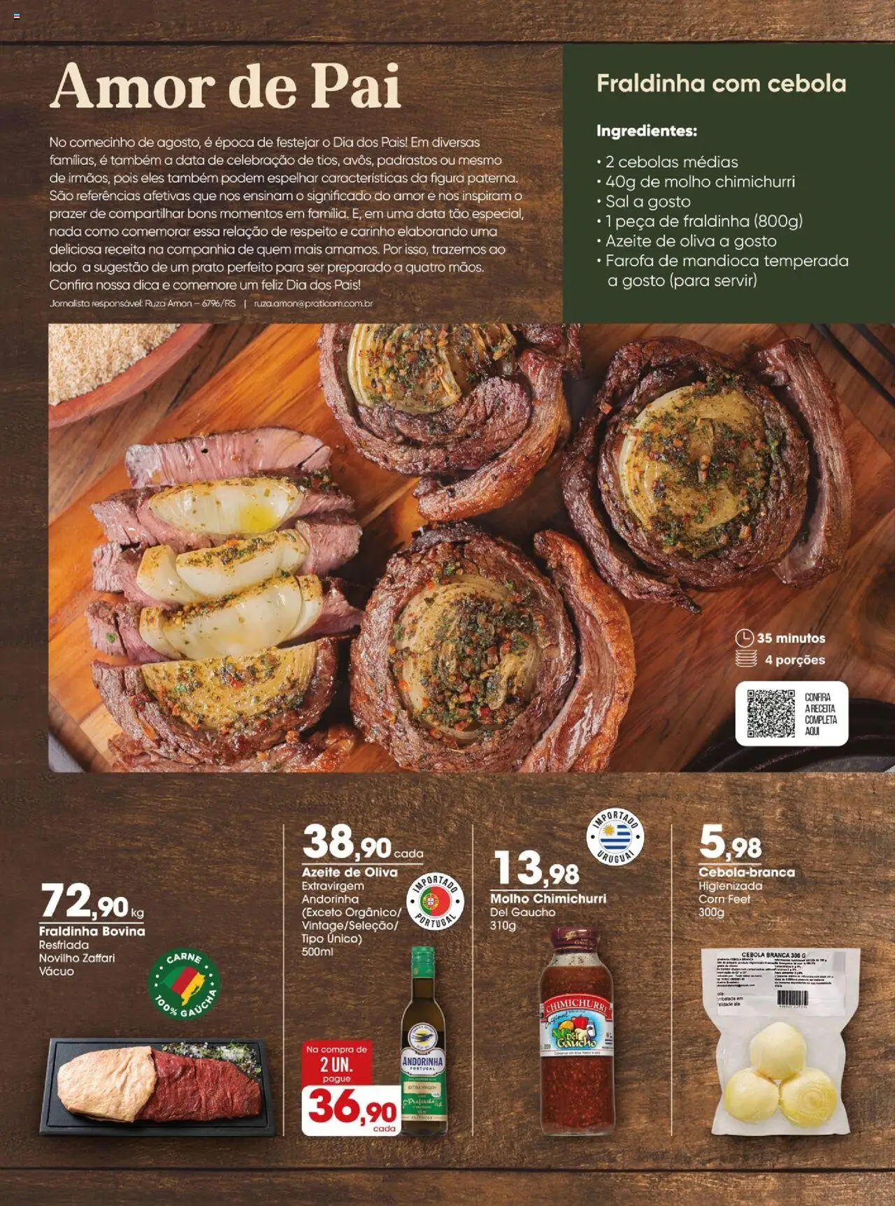 Zaffari Folheto - válido de 29.07.2025 | Página: 2 | Produtos: Cebola, Fraldinha, Farofa, Azeite