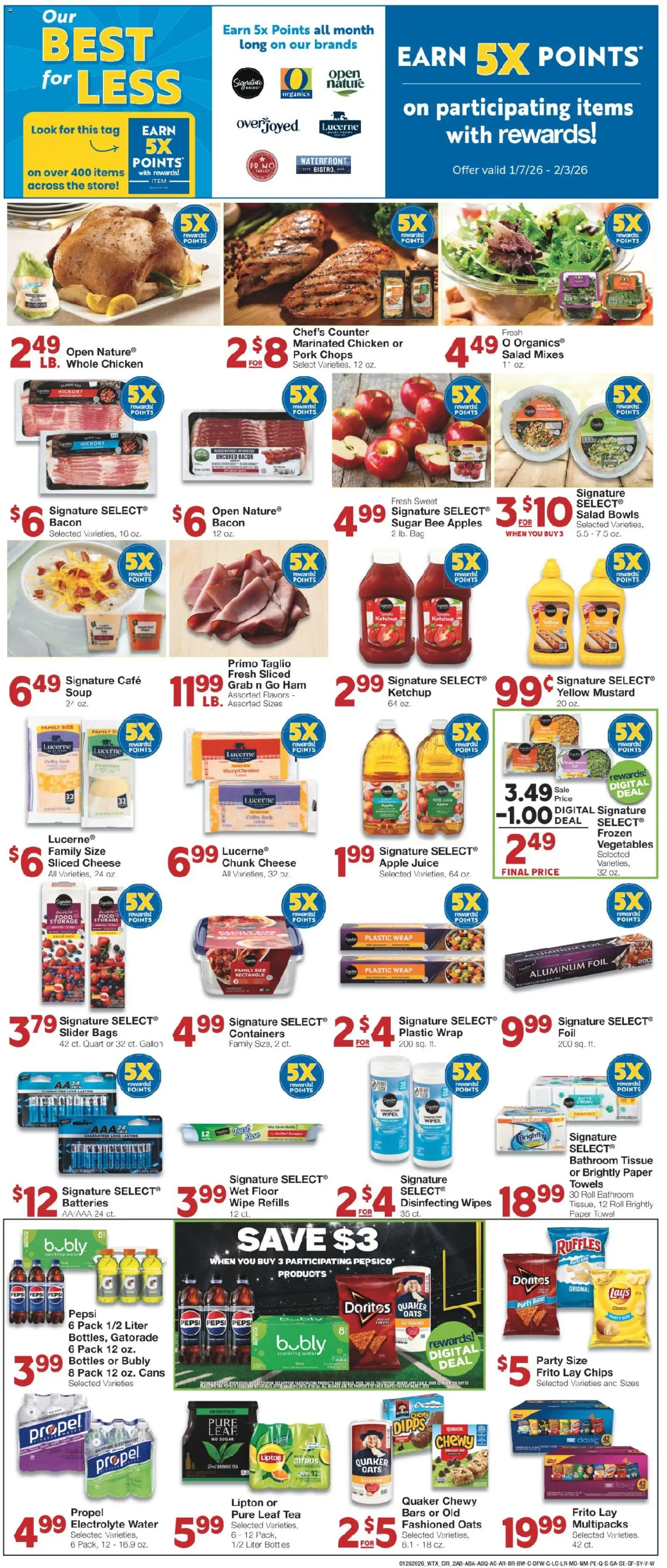 United Supermarkets Weekly Ad - valid from 27.01.2026 | Page: 2 | Products: Cheese, Juice, Apples, Vegetables