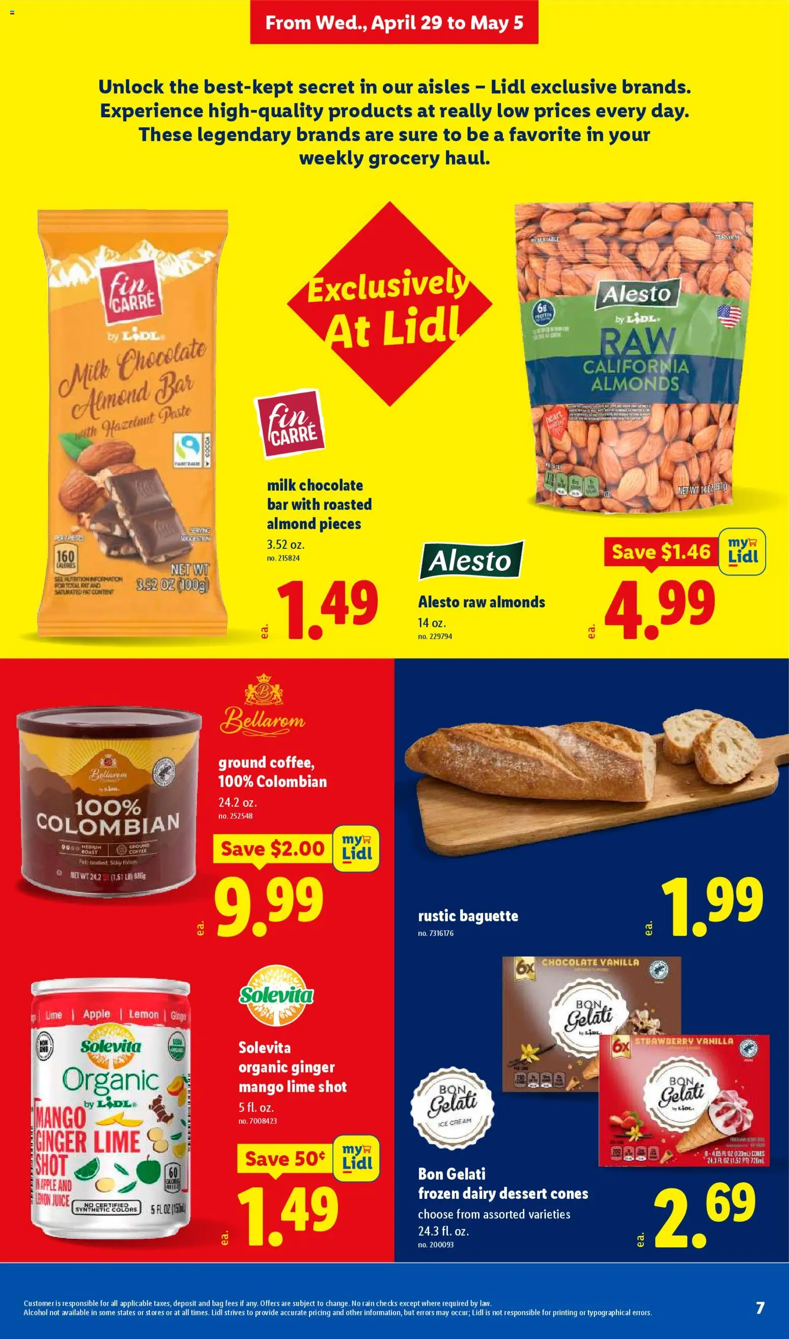 Lidl Weekly Ad - valid from 29.04.2026 | Page: 7 | Products: Ginger, Milk, Juice, Ice cream
