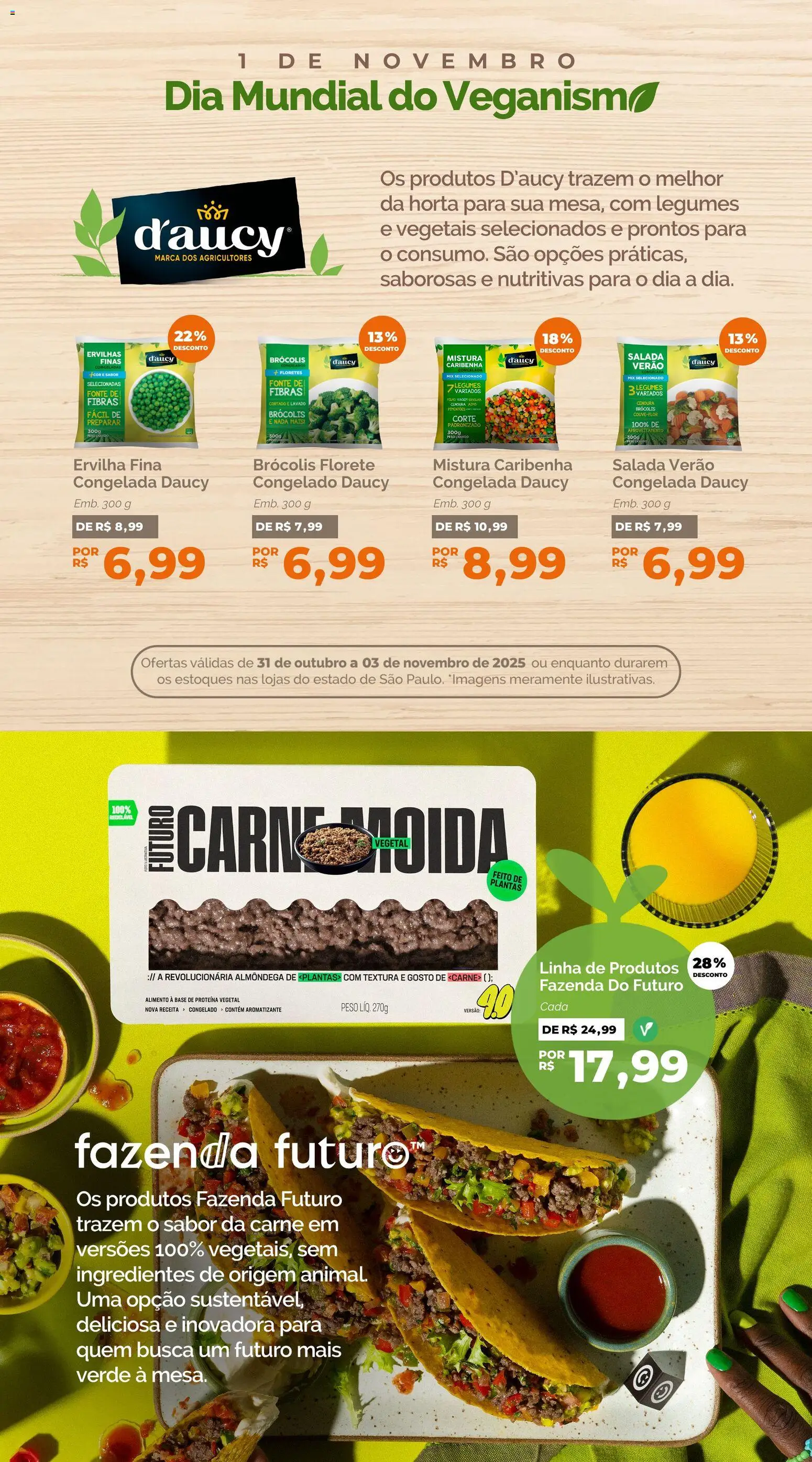 Oba Hortifruti Folheto - válido de 31.10.2025 | Página: 4 | Produtos: Ervilha, Vagem, Carne, Brócolis