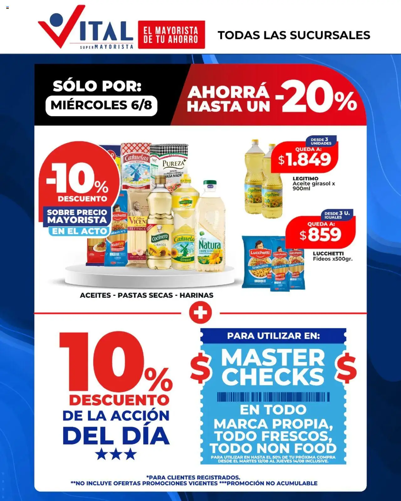 Vital - Sólo por Miércoles │ válido desde el 06.08.2025 | Página: 1 | Productos: Sobre, Aceite, Fideos