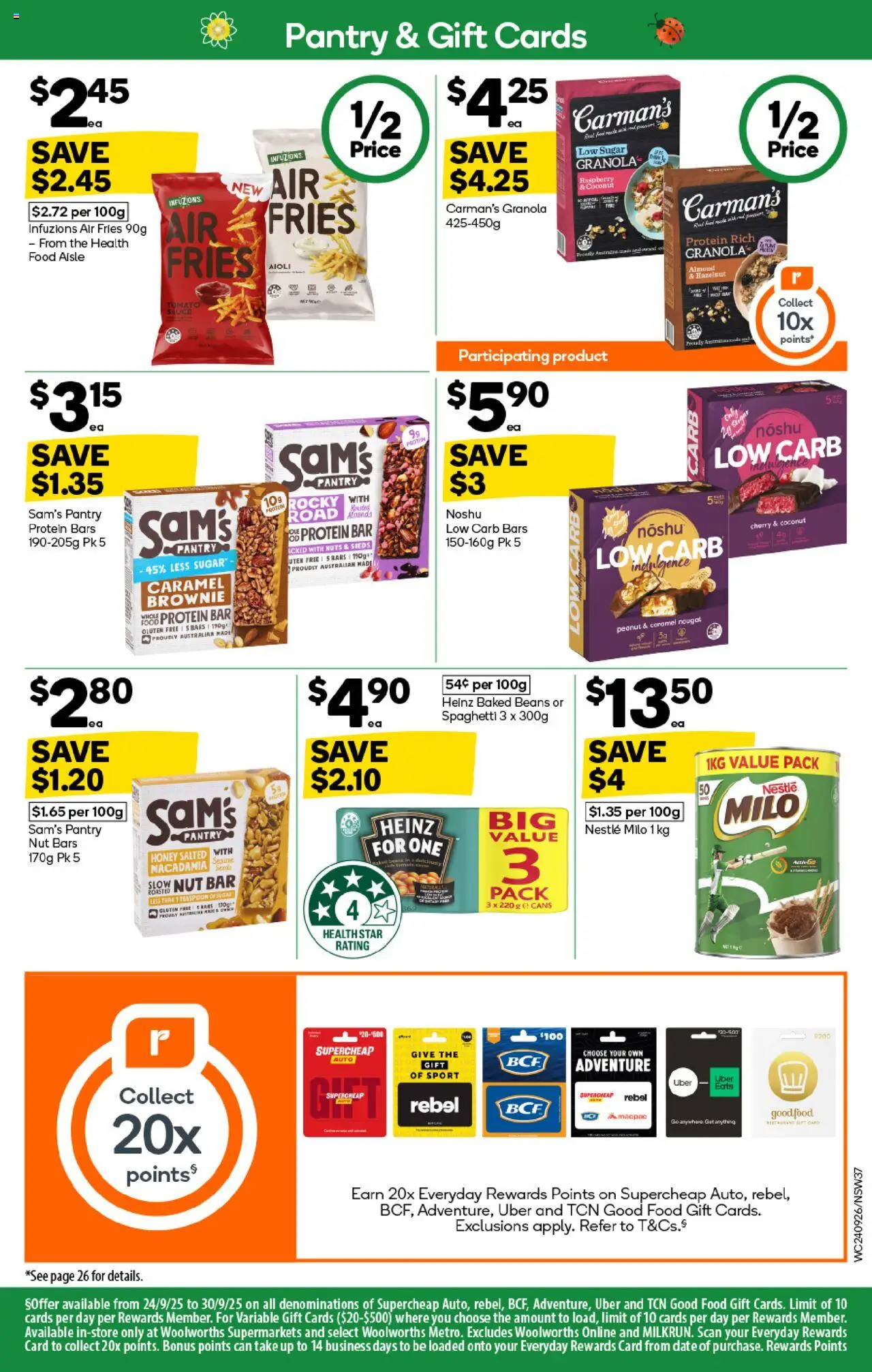 Woolworths catalogue - valid from 24.09.2025 | Page: 37 | Products: Granola, Nuts, Seeds, Raspberry