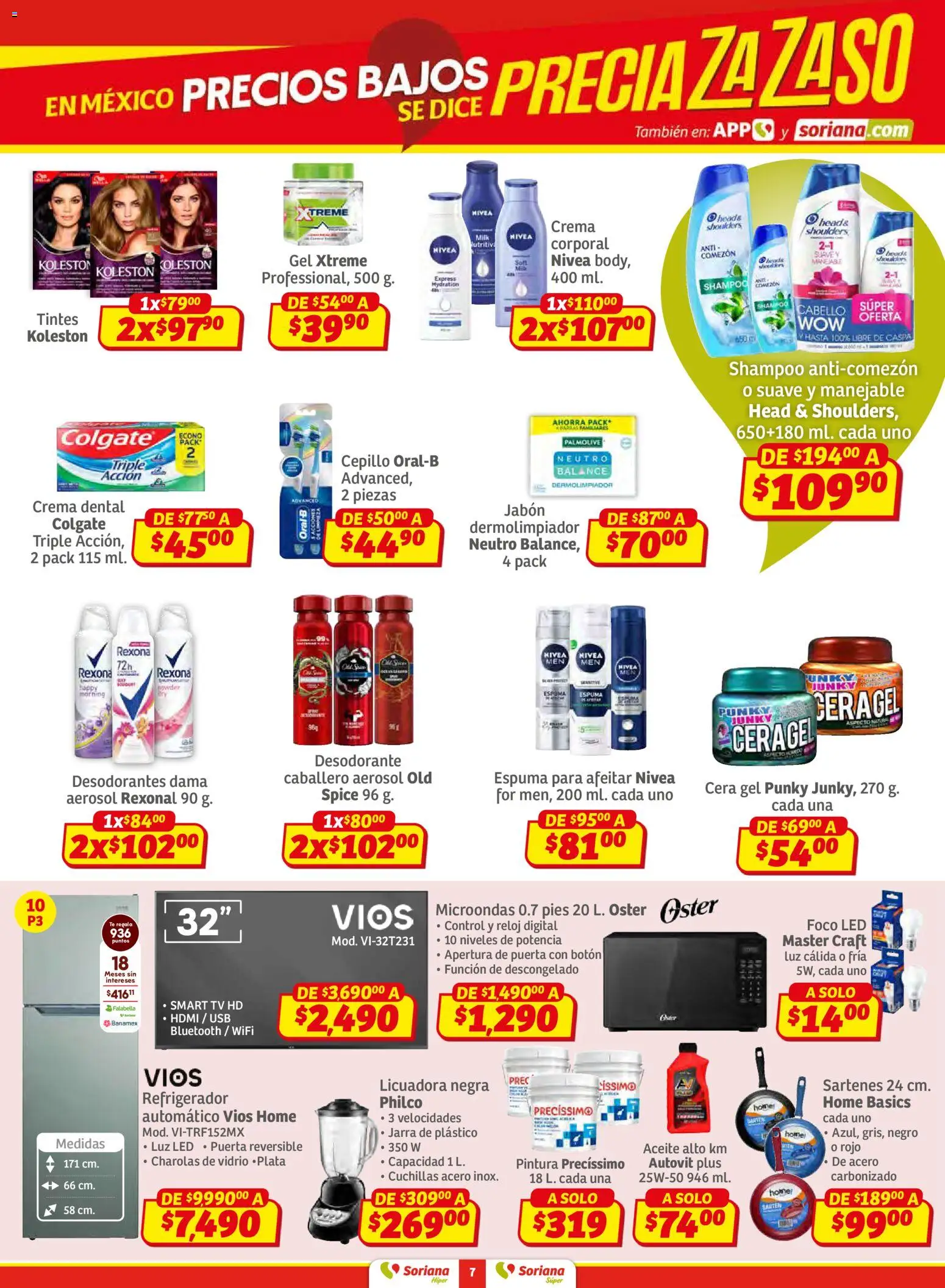 Nuevas ofertas de Soriana válidas en toda la República Mexicana desde el 15.01.2026. ¡Encuentra las mejores ofertas en Soriana - Preciazazaso Súper: Frontera Chih, Coah, Tamaulipas! | Página: 7 | Productos: Desodorante, Usb, Microondas, Té