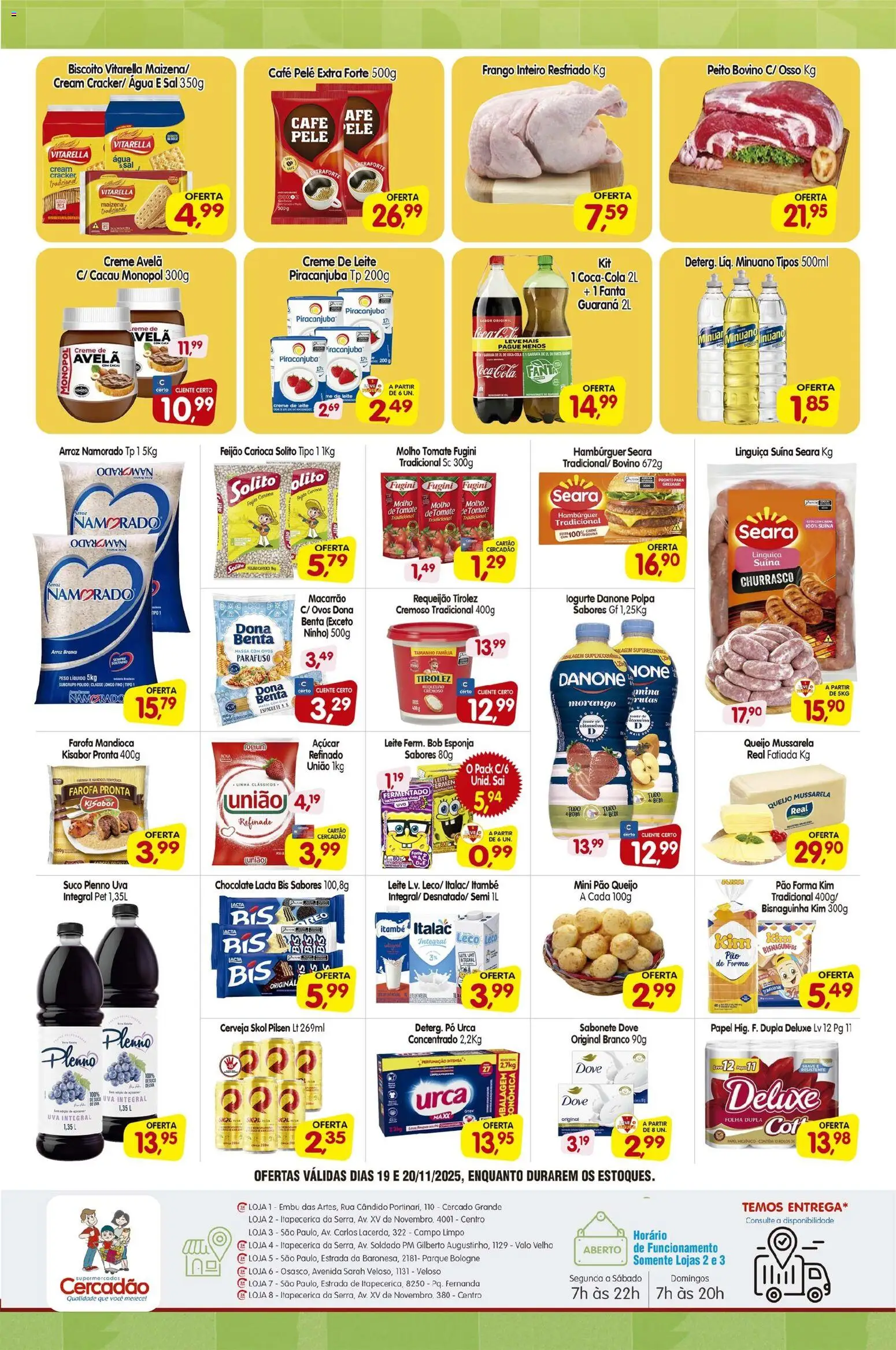Cercadão Folheto - válido de 19.11.2025 | Página: 2 | Produtos: Fanta, Hambúrguer, Creme de leite, Frango
