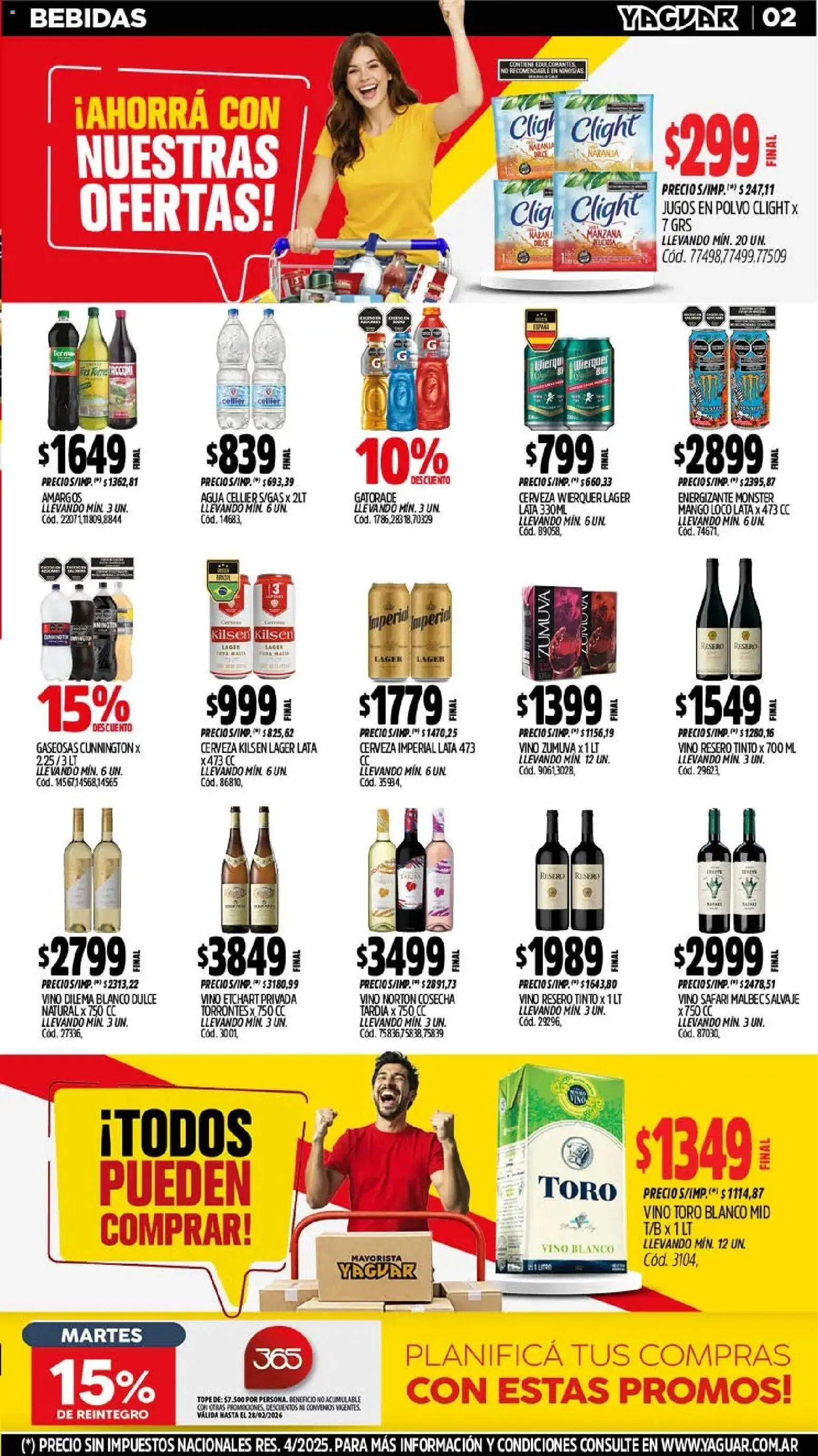 Yaguar - Oferta Semanal Mar del Plata │ válido desde el 23.02.2026 | Página: 2 | Productos: Polvo, Agua, Mango, Vino