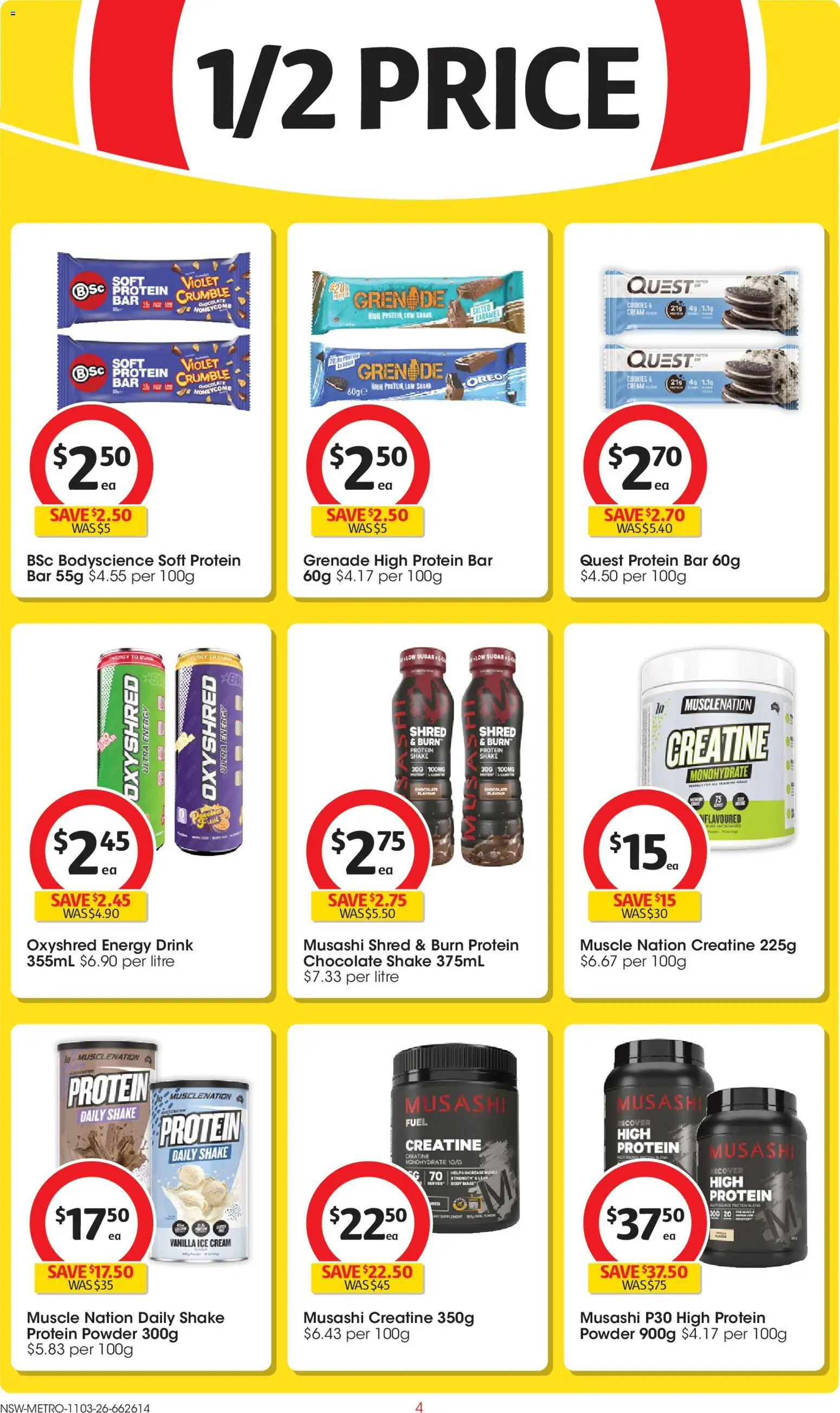 Coles catalogue - valid from 11.03.2026 | Page: 4 | Products: Powder, Energy drink, Ice cream, Sugar