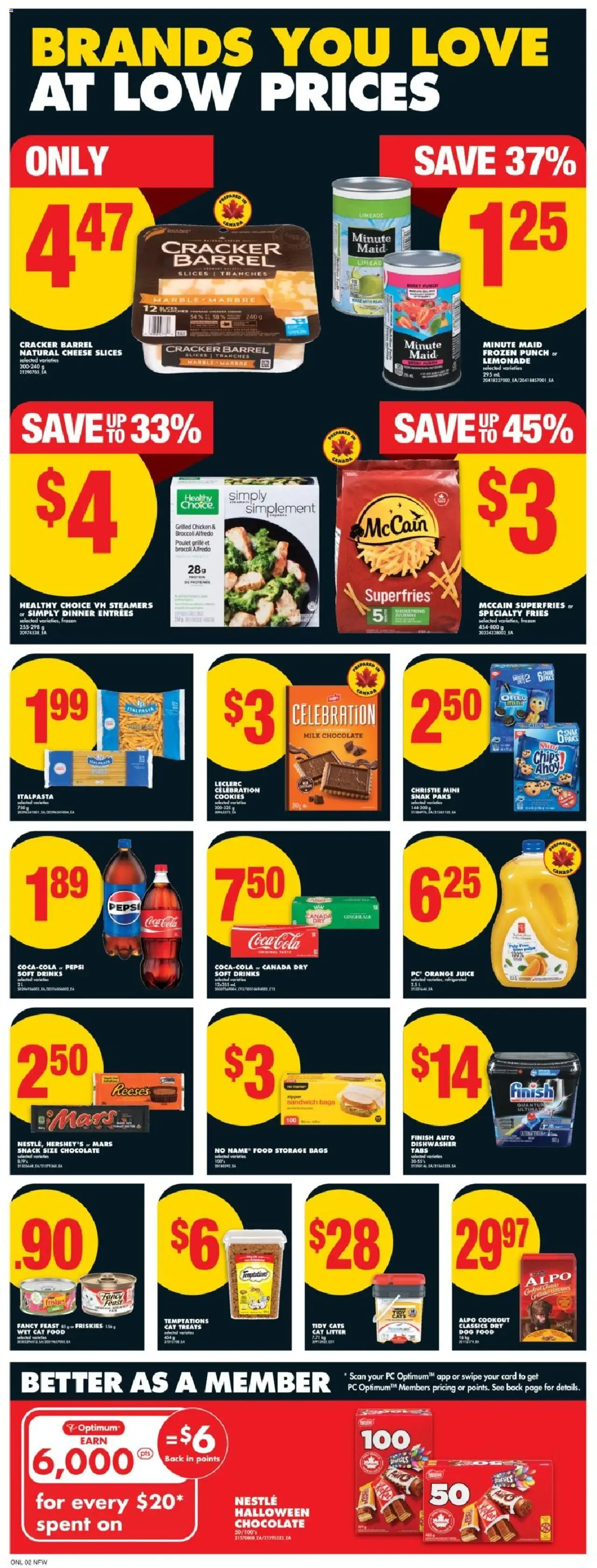 No Frills flyer valid from 14.08.2025 | Page: 9 | Products: Pasta, Milk, Juice, Chicken