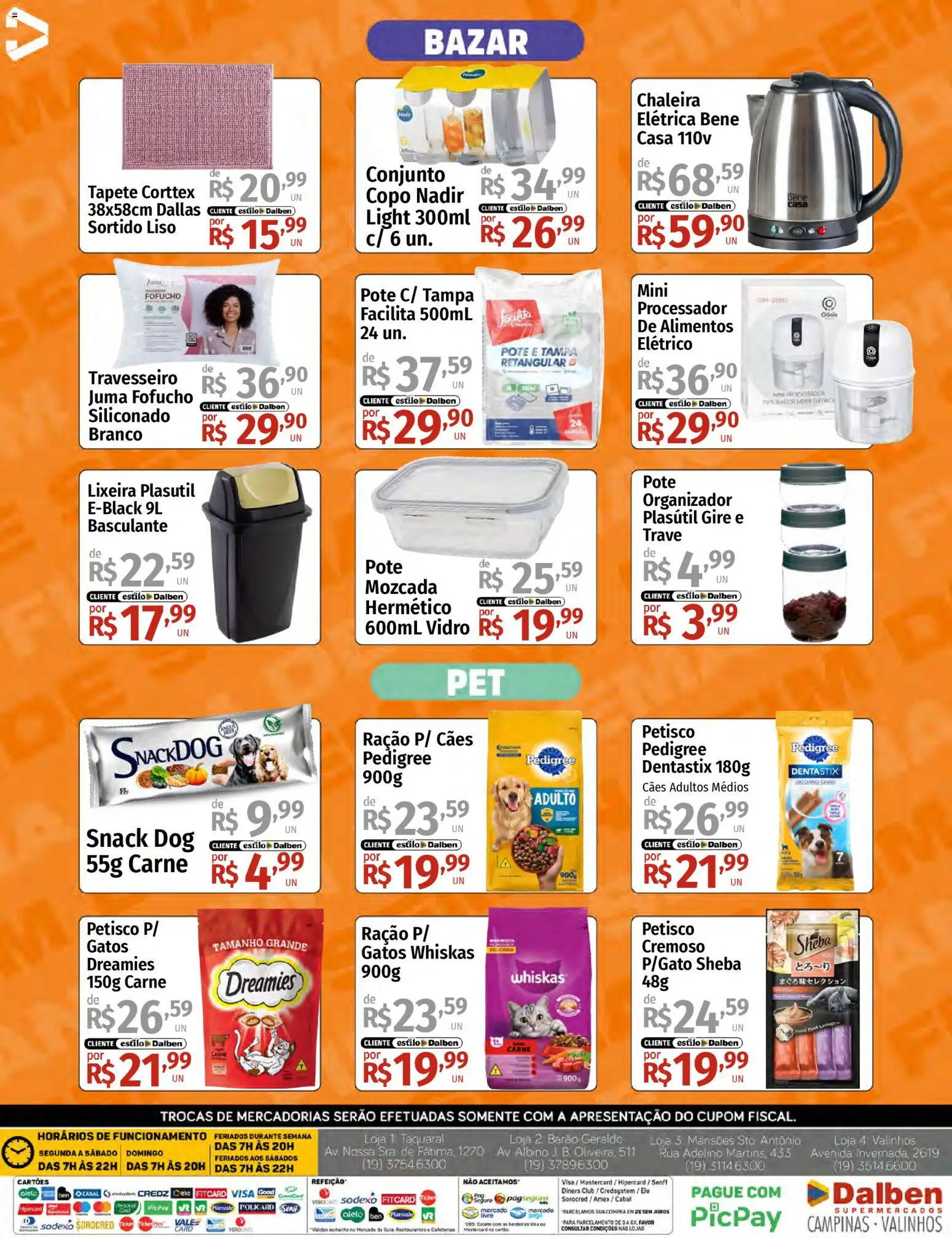 Supermercado Dalben Folheto - válido de 10.04.2026 | Página: 16 | Produtos: Chaleira, Organizador, Travesseiro, Tapete