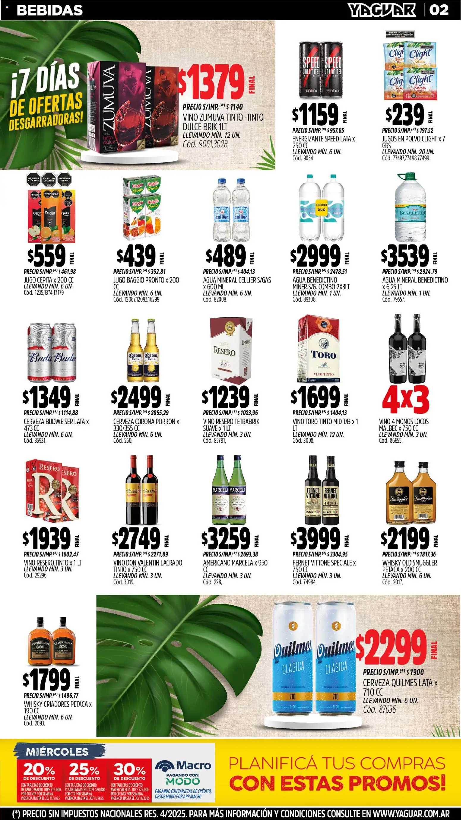 Yaguar - Chaco │ válido desde el 10.11.2025 | Página: 2 | Productos: Whisky, Polvo, Manzana, Jugo