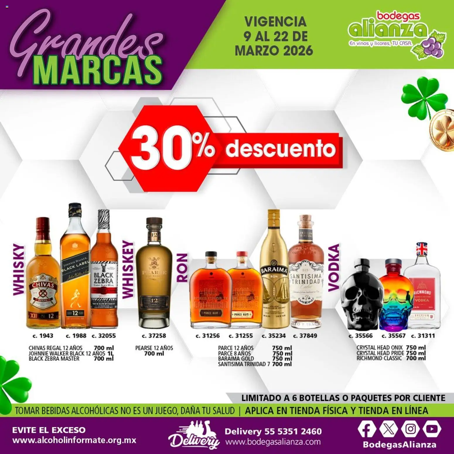 Nuevas ofertas de Bodegas Alianza válidas en toda la República Mexicana desde el 09.03.2026. ¡Encuentra las mejores ofertas en Bodegas Alianza catálogo Grandes Marcas! | Página: 7 | Productos: Whiskey, Vodka, Whisky