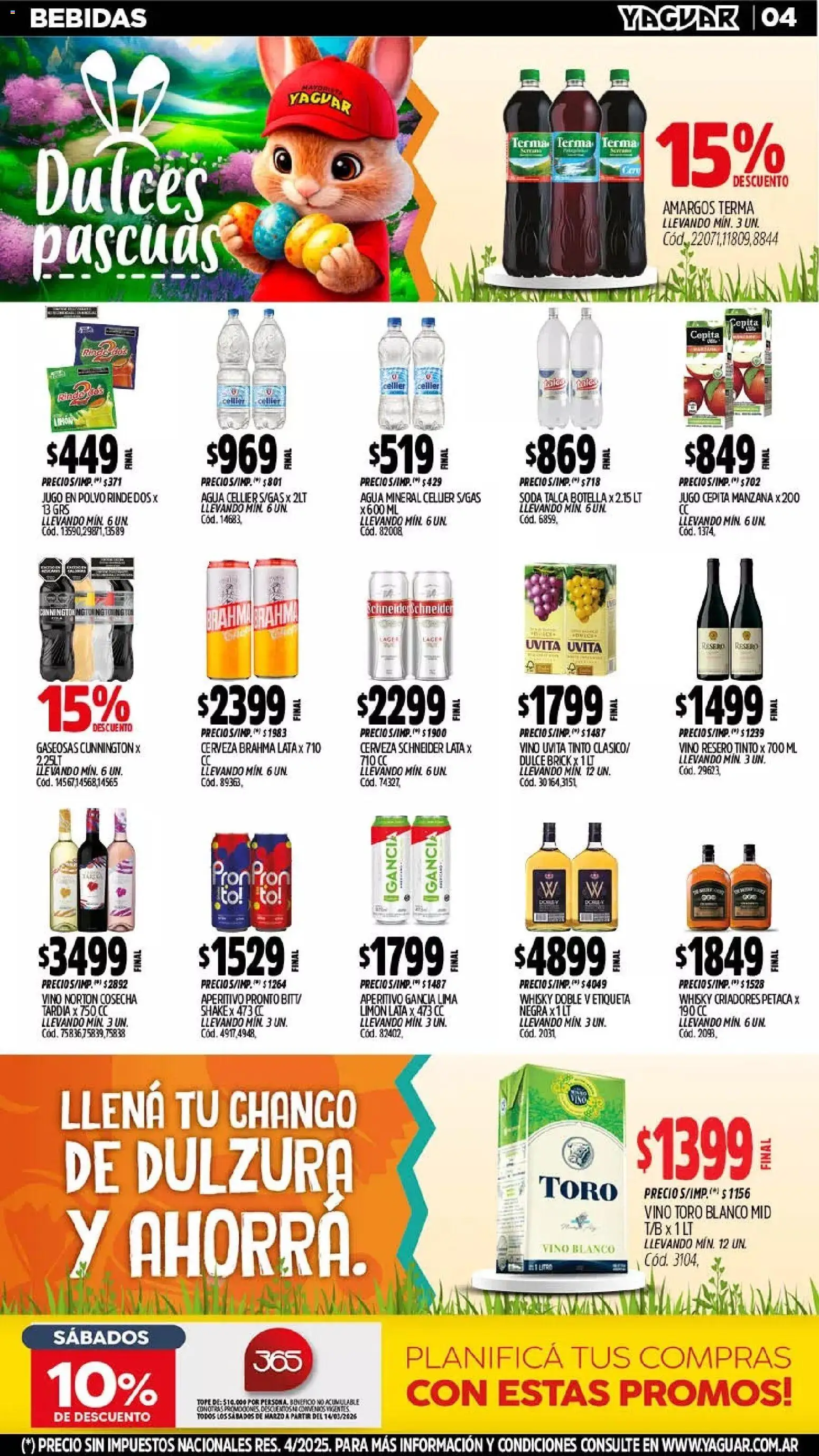 Yaguar - Oferta Semanal Mendoza │ válido desde el 23.03.2026 | Página: 4 | Productos: Whisky, Soda, Manzana, Agua