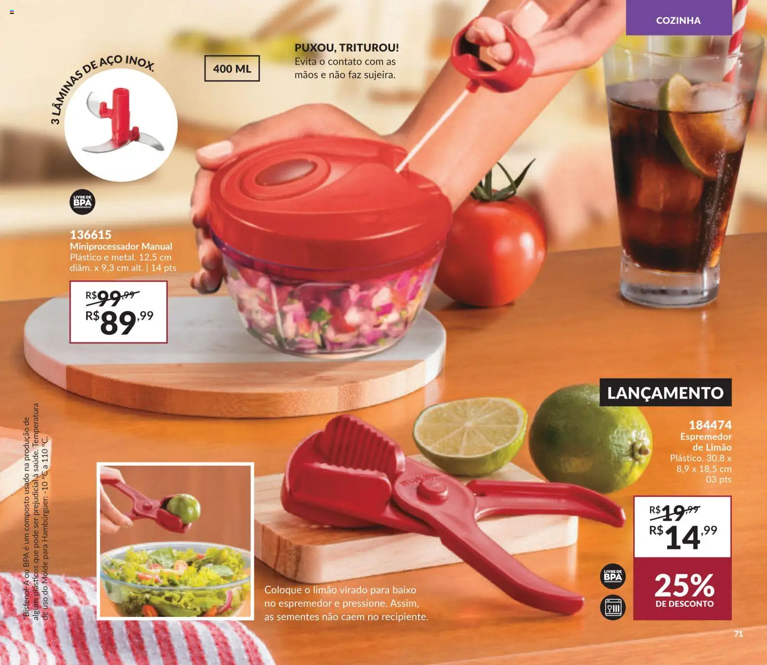 Avon Folheto - válido de 06.01.2026 | Página: 71 | Produtos: Espremedor, Hambúrguer, Baixo
