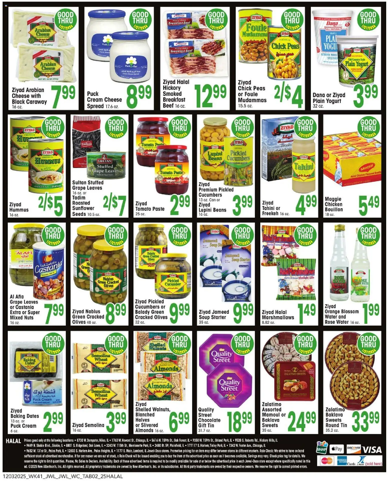 Jewel Osco Halal Ad - valid from 03.12.2025 | Page: 2 | Products: Cheese, Yogurt, Nuts, Cream