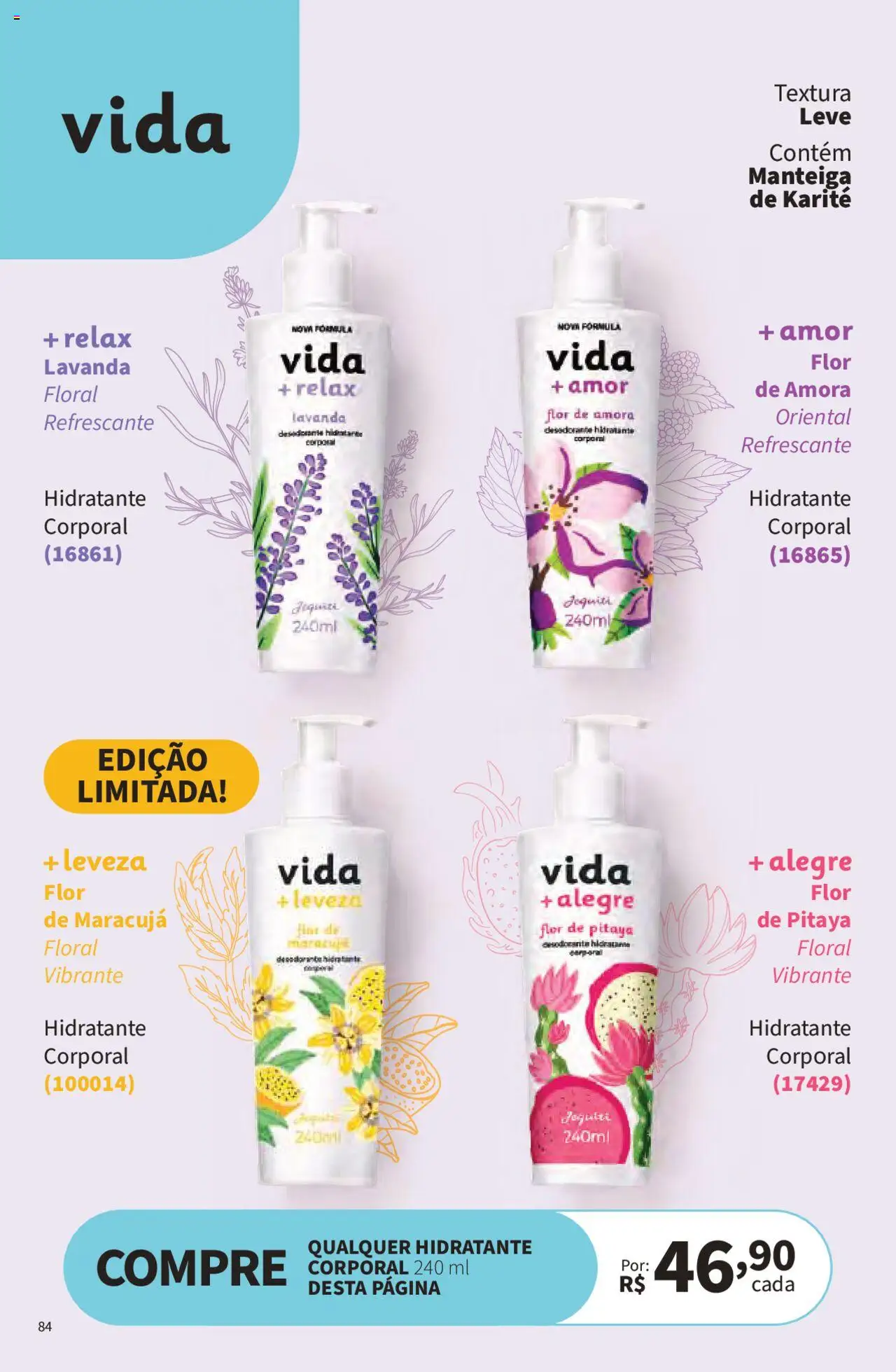 Jequiti Folheto - válido de 02.06.2025 | Página: 84 | Produtos: Maracujá, Hidratante corporal, Desodorante, Manteiga