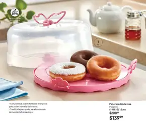 Vista previa de Panera redonda rosa, Plástico. Con práctica asa en forma de mariposa para poder moverla fácilmente. Traslúcida para poder ver el contenido sin necesidad de destapar., nuevo folleto de la tienda, válido en México a partir del 24.04.2026 | Página: 171