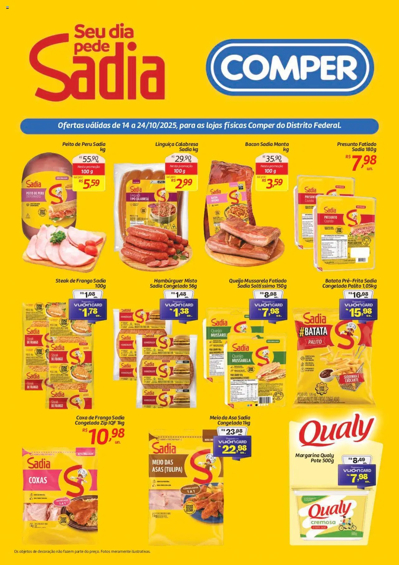 Comper Folheto - válido de 14.10.2025 | Página: 1 | Produtos: Linguiça, Coxa de frango, Queijo, Mussarela