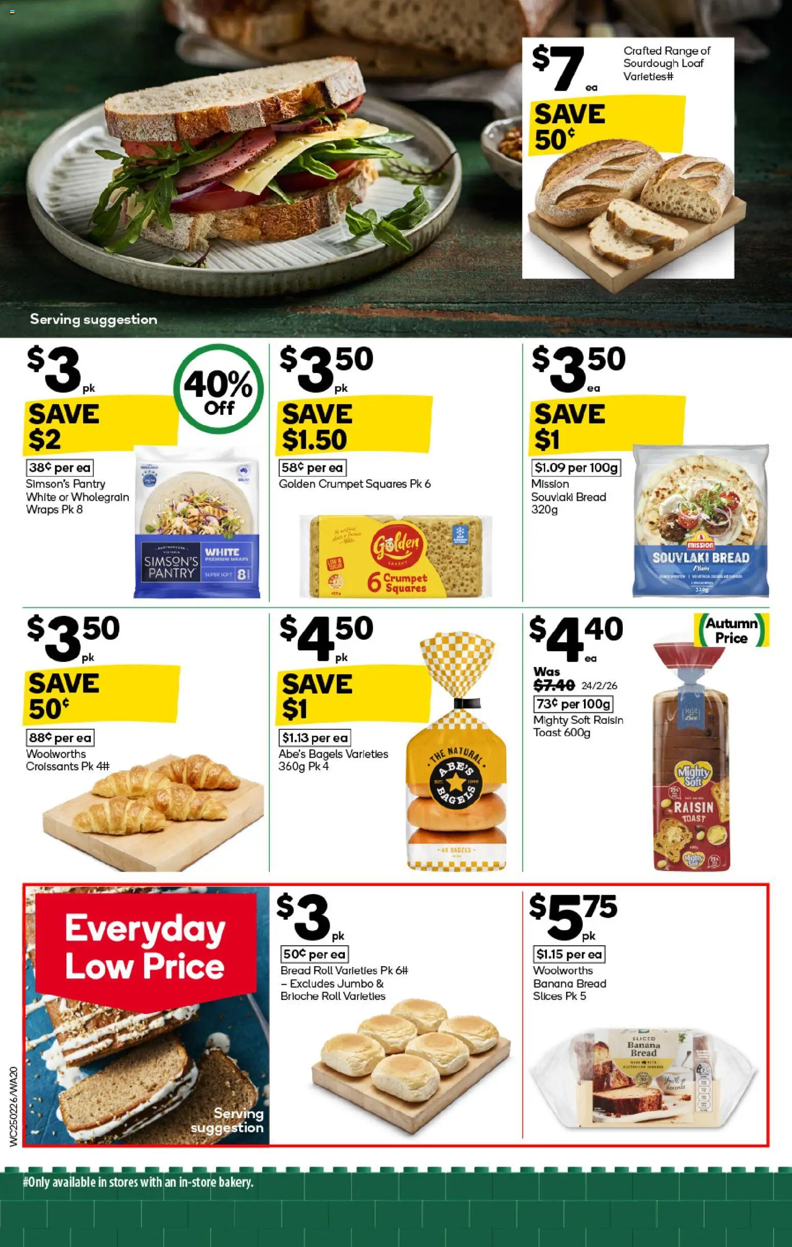 Woolworths catalogue - valid from 25.02.2026 | Page: 18 | Products: Bagels, Bread