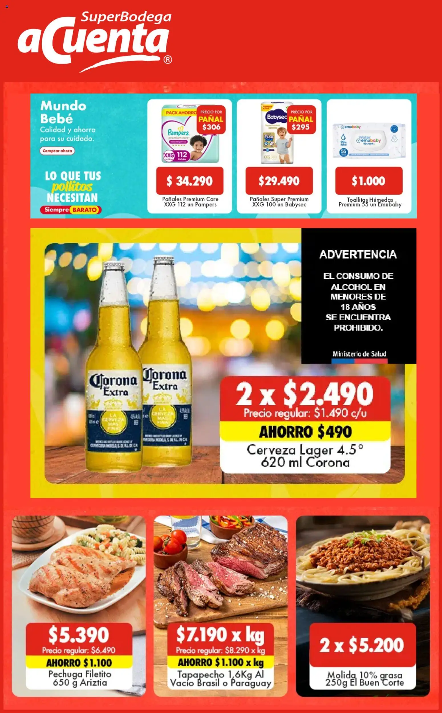 Super Bodega aCuenta ofertas  │ válido desde el 21.01.2026 | Página: 1 | Productos: Pañales, Cerveza, Toallitas húmedas