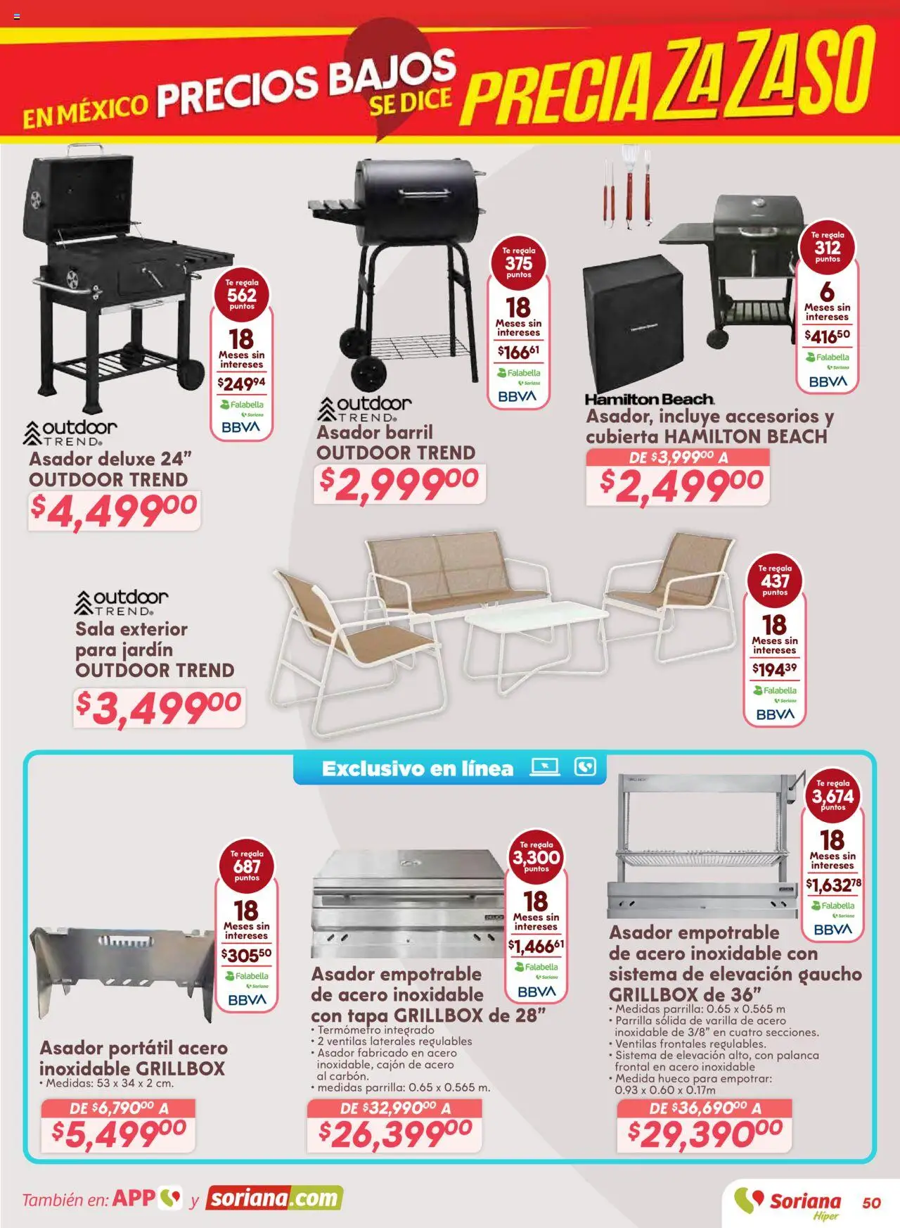 Nuevas ofertas de Soriana válidas en toda la República Mexicana desde el 14.08.2025. ¡Encuentra las mejores ofertas en Soriana - Preciazazaso Híper: Valle de México! | Página: 50 | Productos: Termómetro, Parrilla, Té