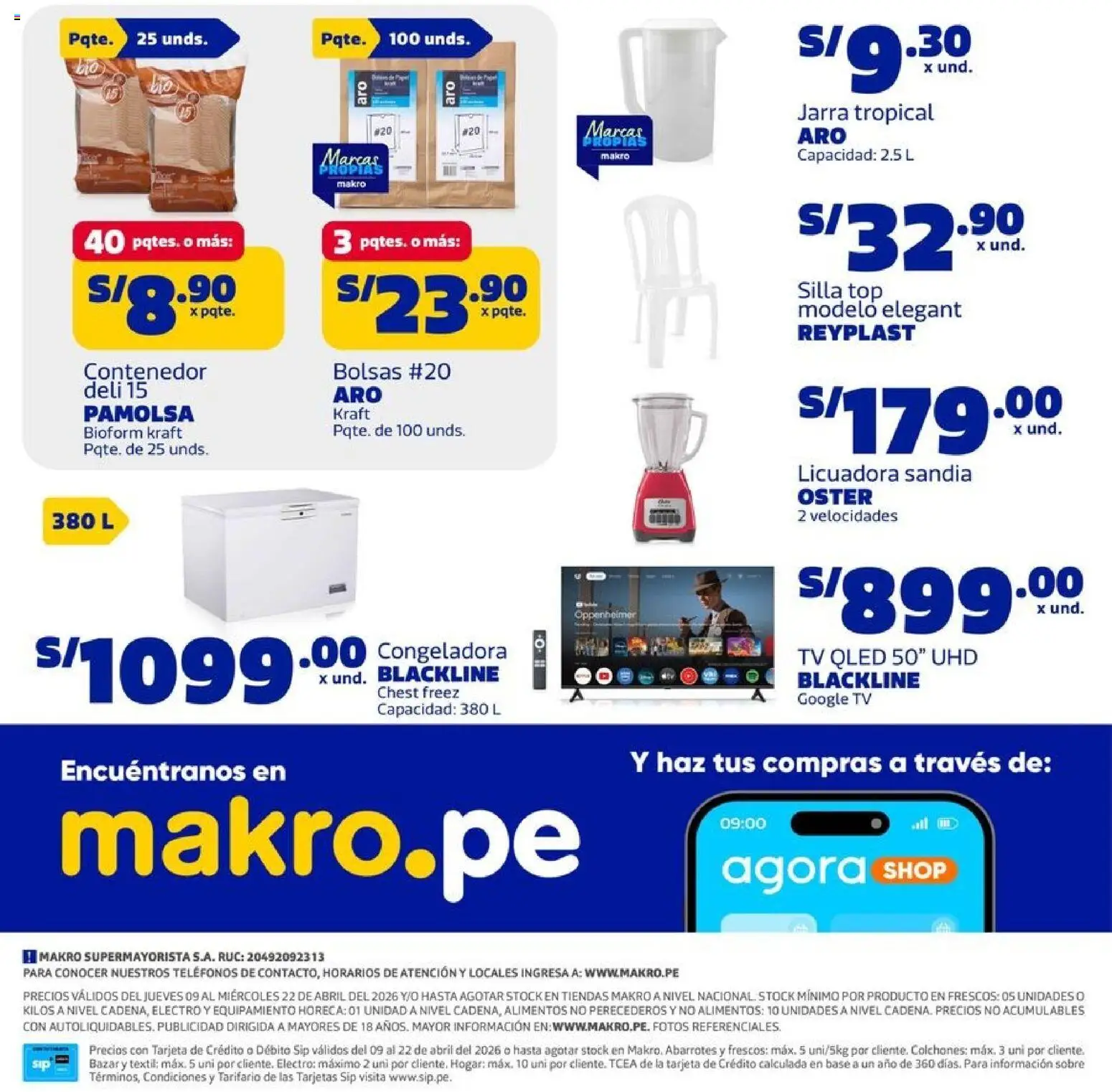 Catálogo Makro válido desde 09.04.2026 | Página: 25 | Productos: Silla, Licuadora