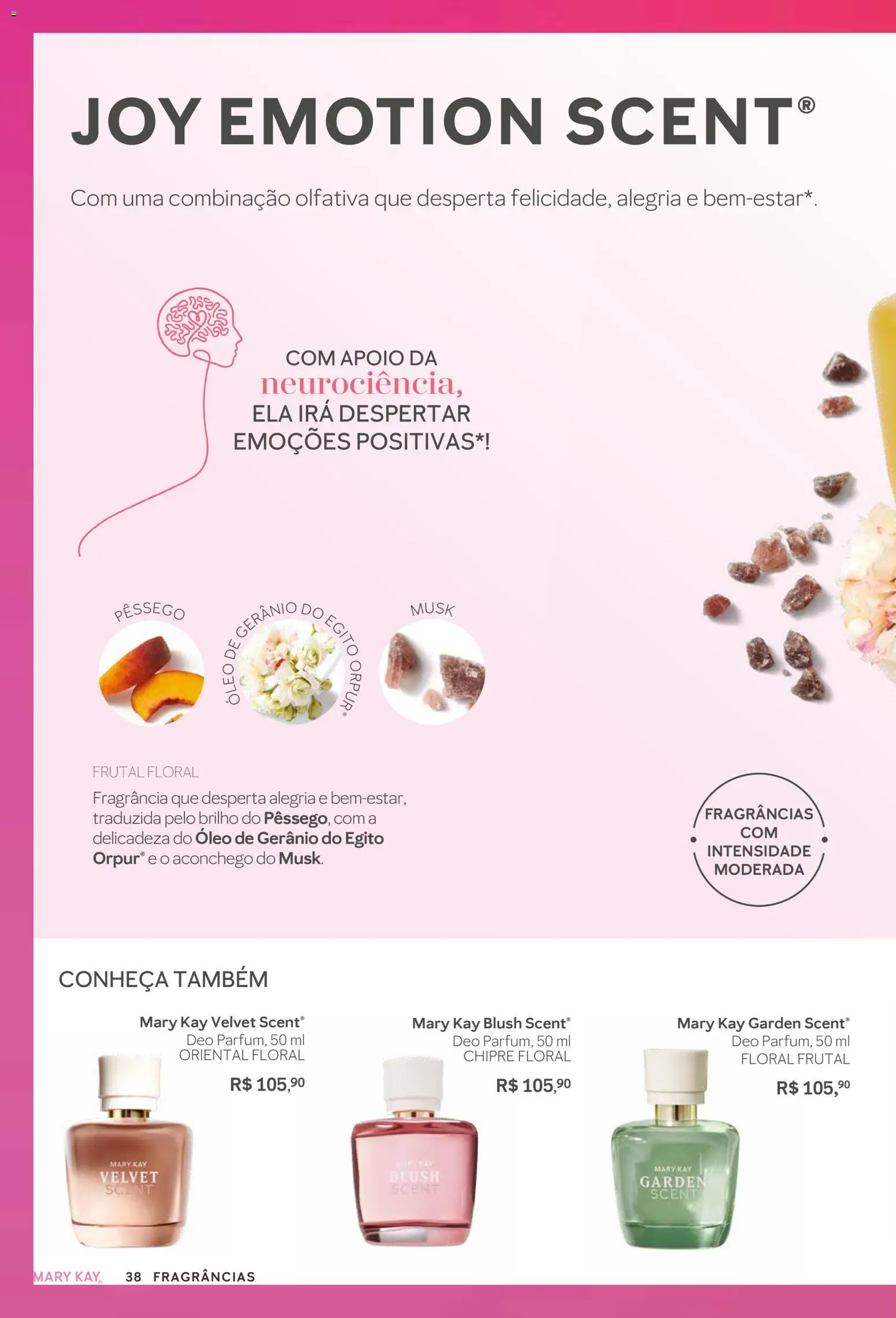 Mary Kay Folheto - válido de 01.01.2026 | Página: 38 | Produtos: Pêssego, Fragrância, Blush, Óleo