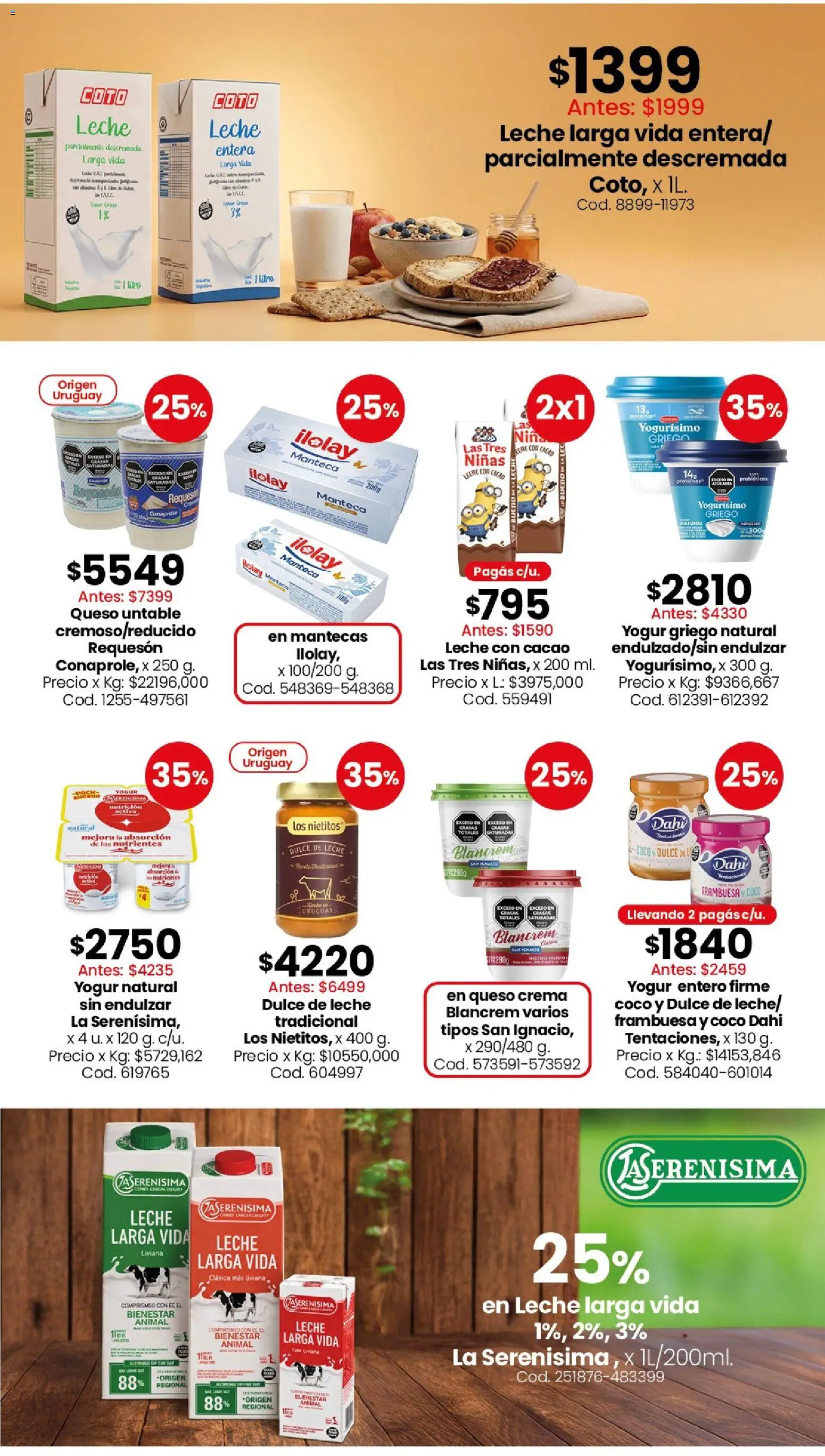 Coto - Ofertas Carnes, │ válido desde el 30.03.2026 | Página: 6 | Productos: Queso crema, Manteca, Queso, Crema