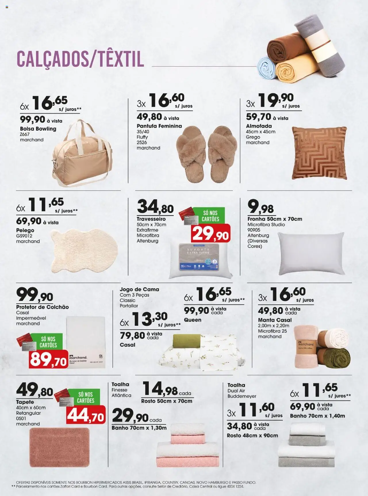 Zaffari Folheto - válido de 12.08.2025 | Página: 17 | Produtos: Jogo de cama, Colchão, Bourbon, Bolsa