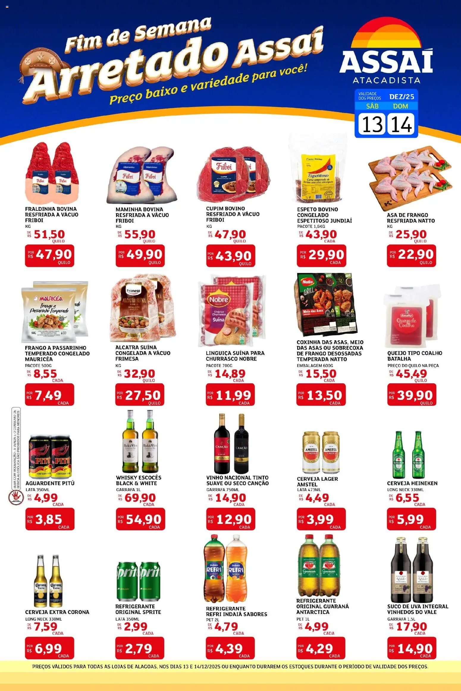 Assaí Atacadista Folheto - válido de 13.12.2025 | Página: 1 | Produtos: Guaraná, Alcatra, Asa de frango, Cerveja