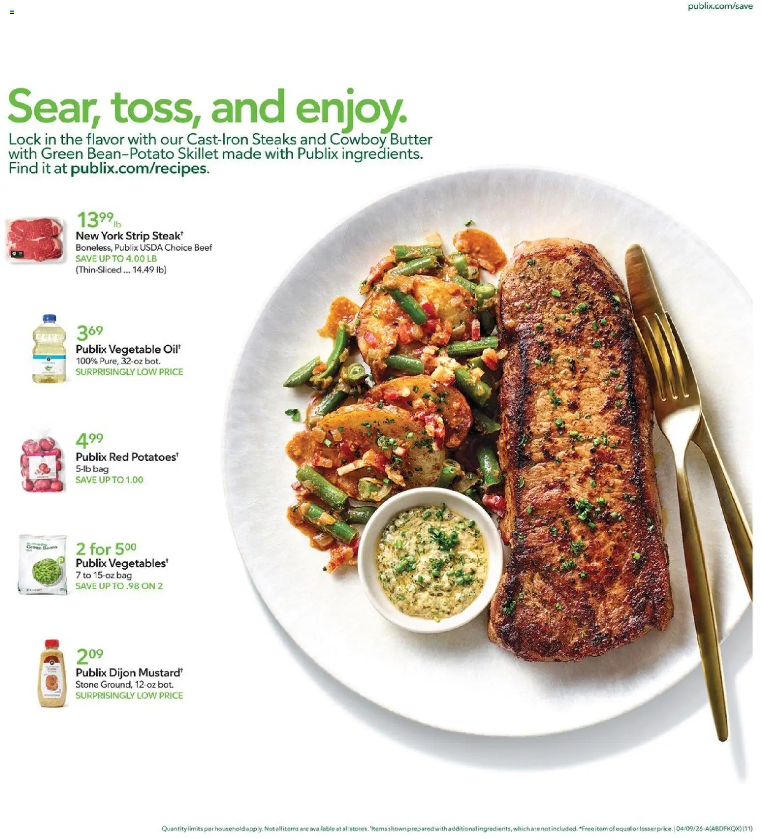 Publix Weekly Ad - valid from 08.04.2026 | Page: 11 | Products: Skillet, Butter, Beef, Bag