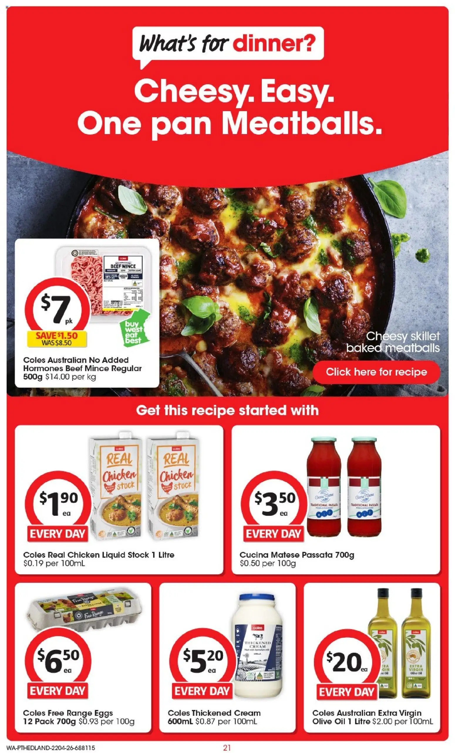 Coles catalogue - valid from 22.04.2026 | Page: 21 | Products: Eggs, Oil, Chicken, Beef