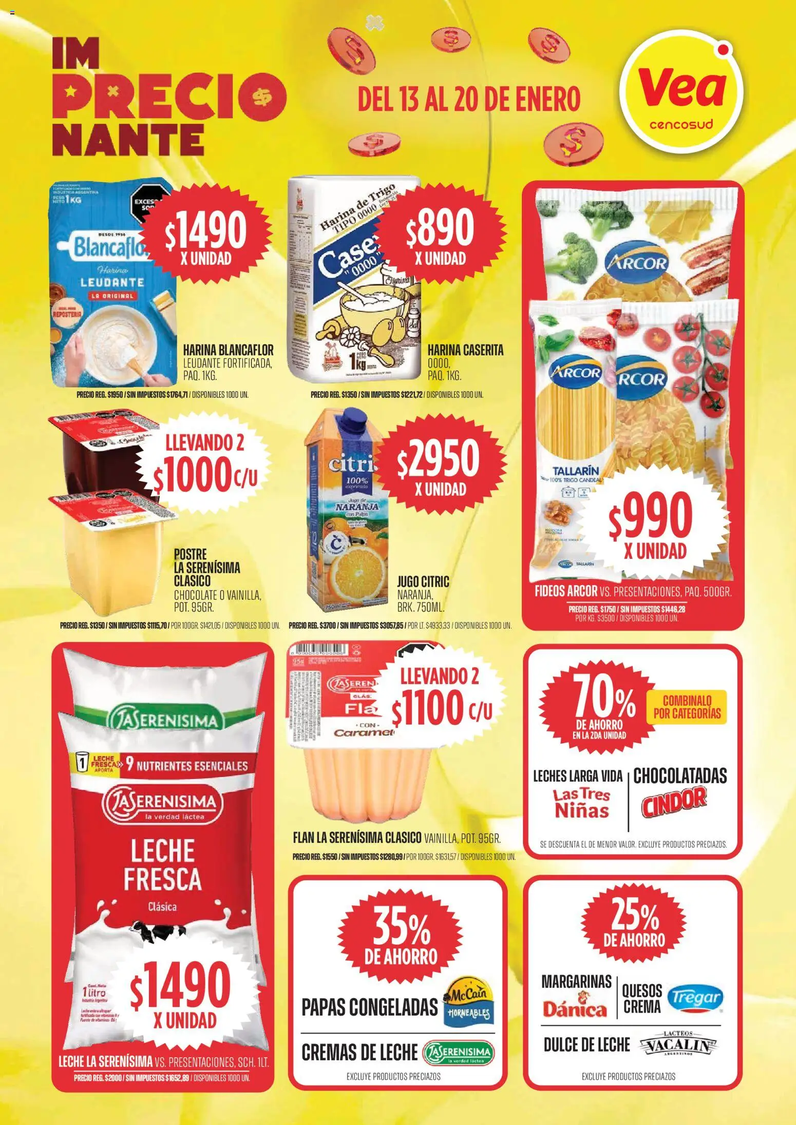 Vea ofertas │ válido desde el 13.01.2026 | Página: 4 | Productos: Dulce de leche, Leche, Jugo, Crema