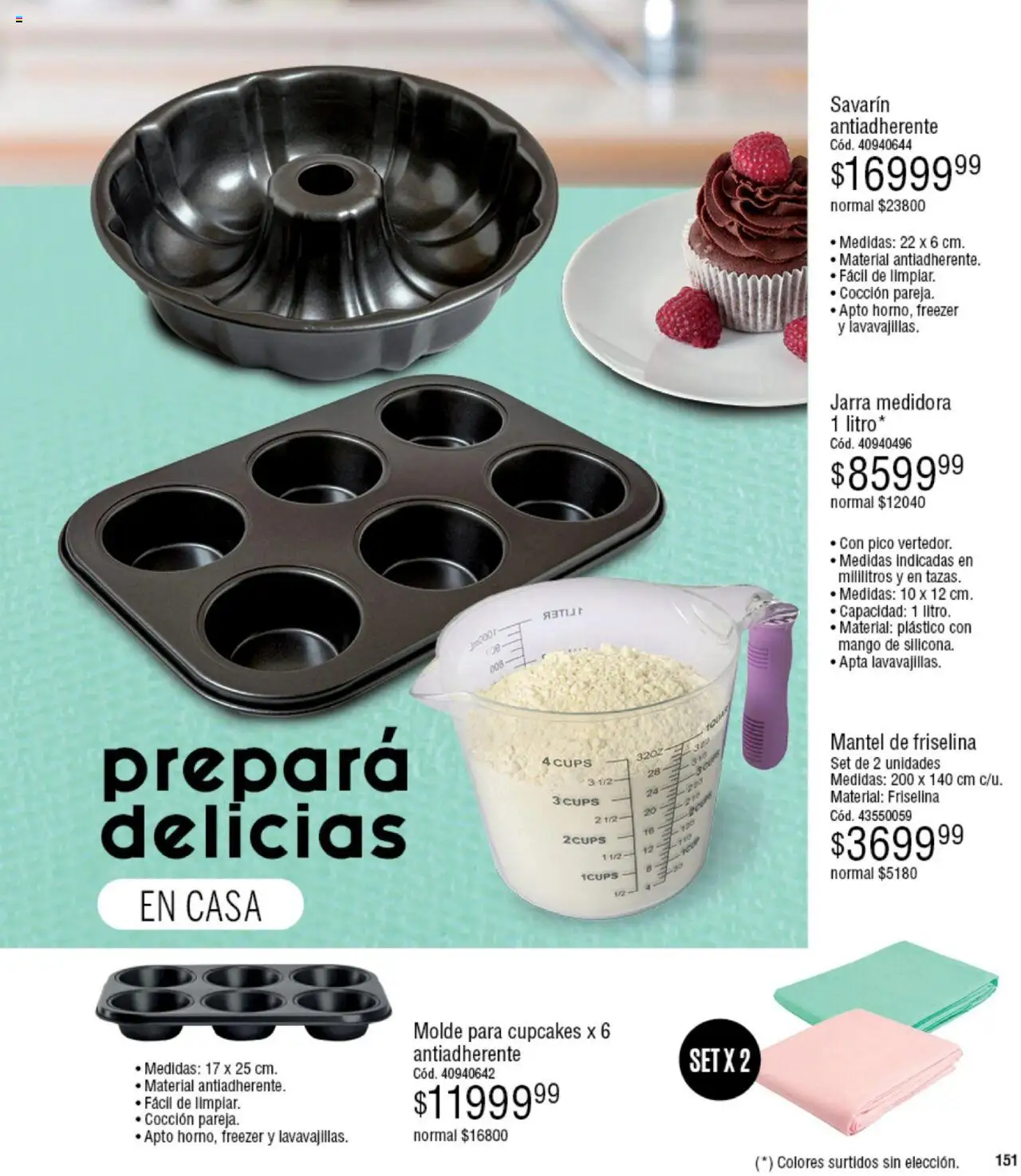 Millanel catálogo │ válido desde el 18.08.2025 | Página: 151 | Productos: Molde, Jarra, Mantel, Freezer
