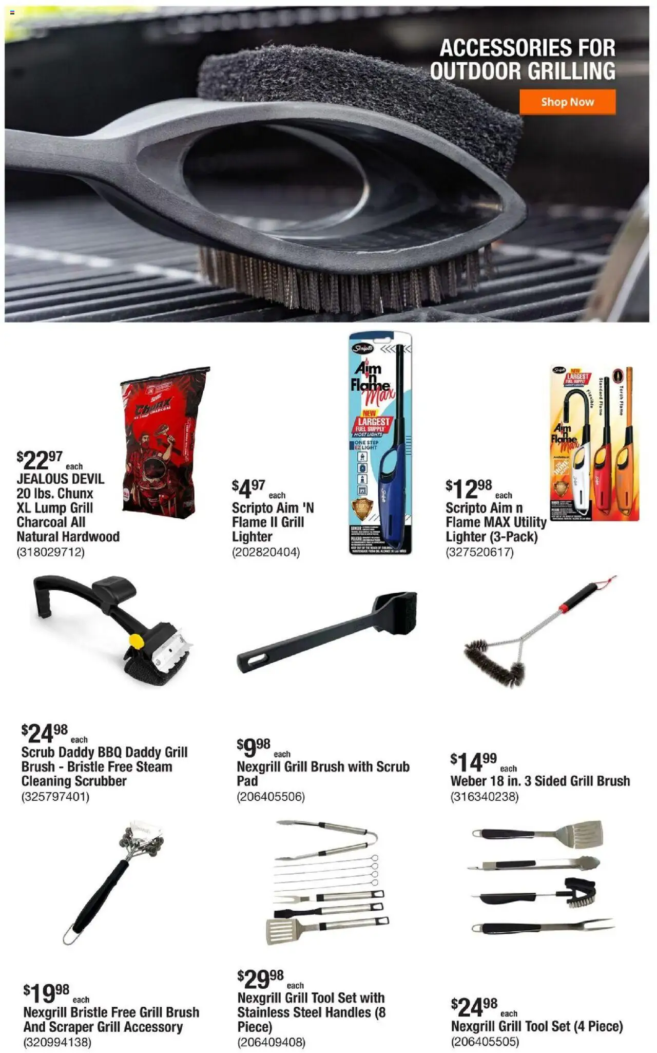 Home Depot Weekly Ad - valid from 31.07.2025 | Page: 9 | Products: Brush, Lighter, Grill