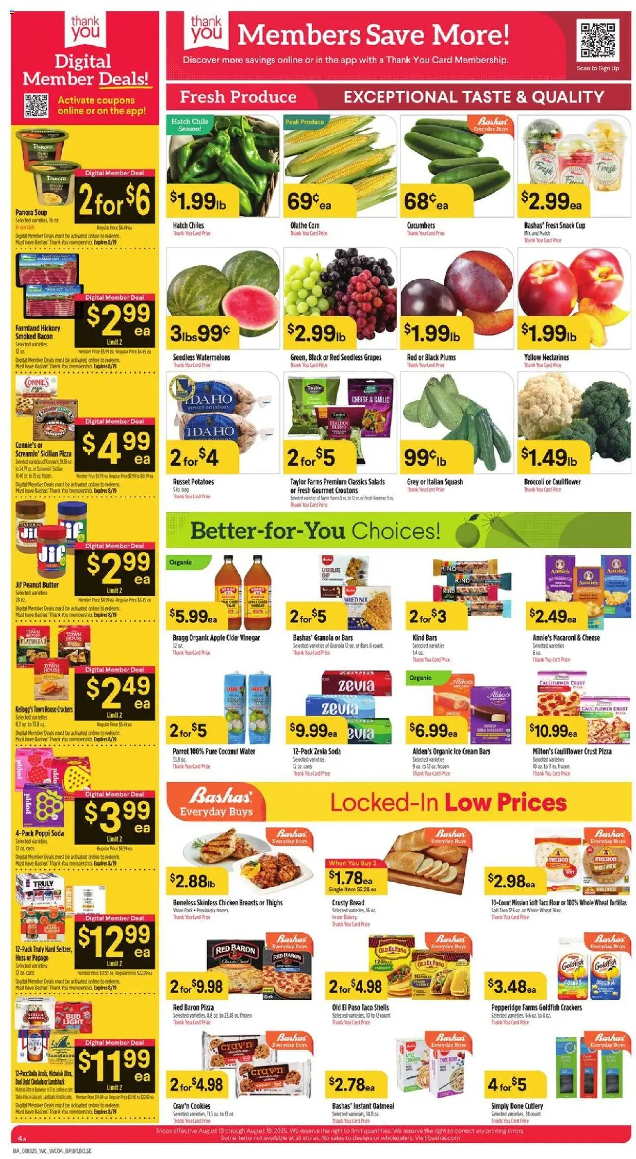 Basha's Weekly Ad - valid from 13.08.2025 | Page: 4 | Products: Vinegar, Cider, Ice cream, Water