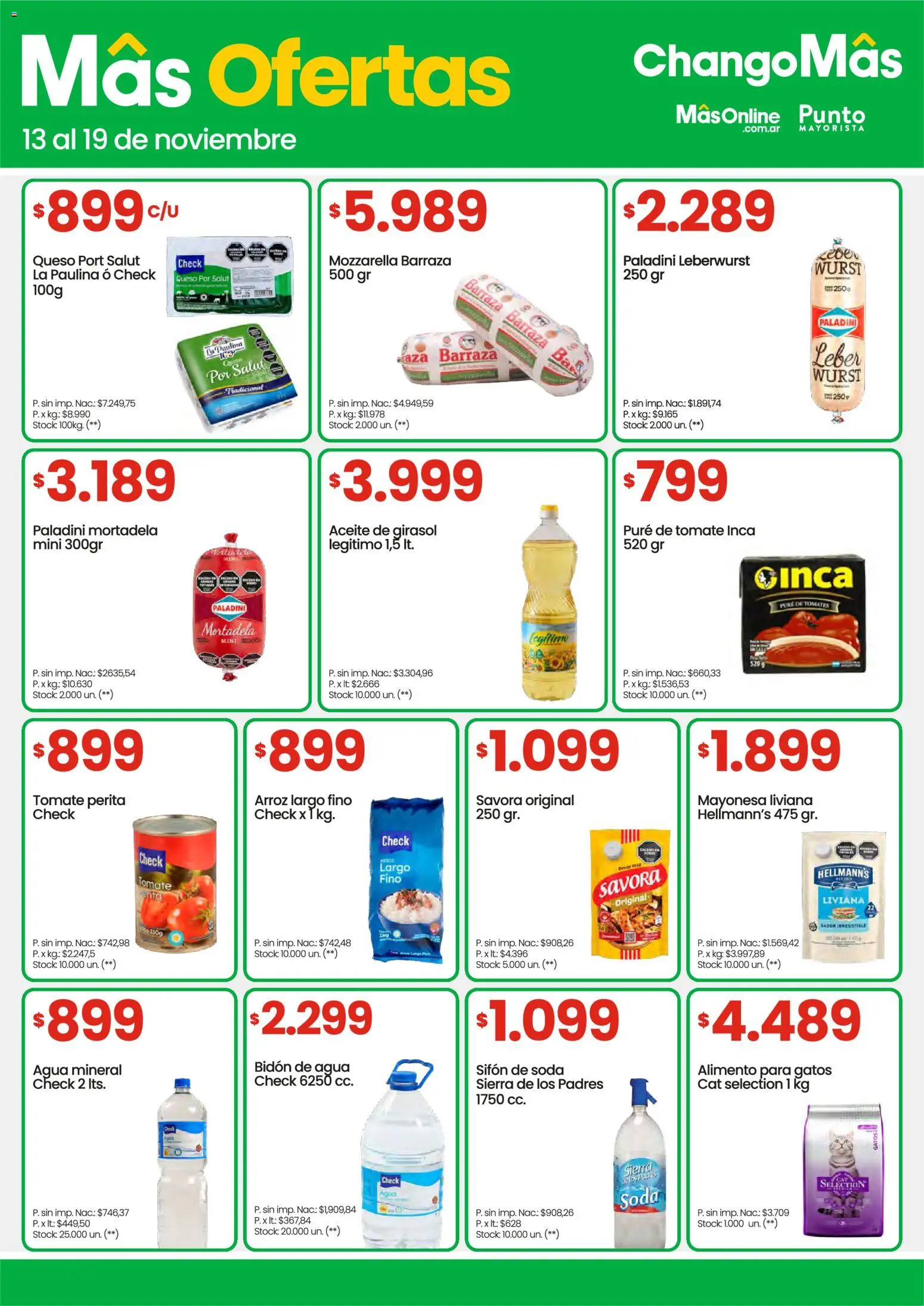 Punto Mayorista catálogo │ válido desde el 13.11.2025 | Página: 4 | Productos: Mortadela, Queso, Arroz, Sierra