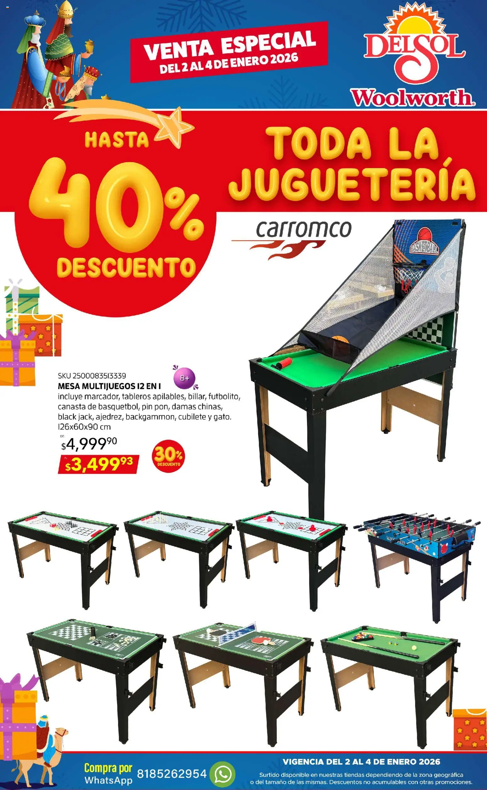 Nuevas ofertas de Del Sol y Woolworth válidas en toda la República Mexicana desde el 02.01.2026. ¡Encuentra las mejores ofertas en Del Sol y Woolworth catálogo Venta Especial ! | Página: 5 | Productos: Mesa, Canasta