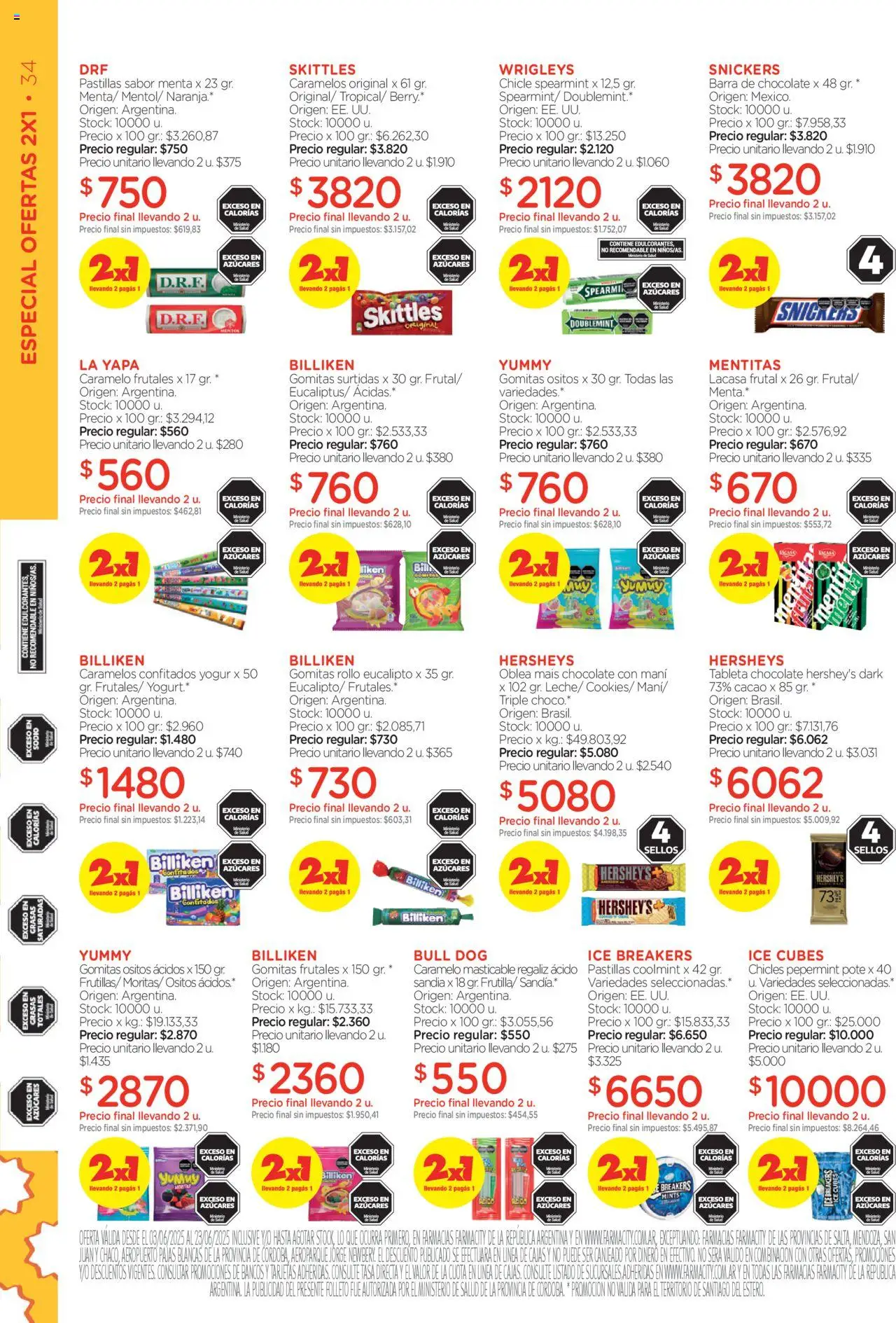 Farmacity catálogo │ válido desde el 03.06.2025 | Página: 34 | Productos: Tableta, Gomitas, Yogur, Chicle