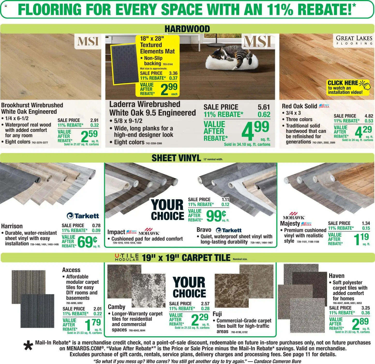 Menards Weekly Ad - valid from 25.02.2026 | Page: 12 | Products: Carpet, Watch, Video, Sheet