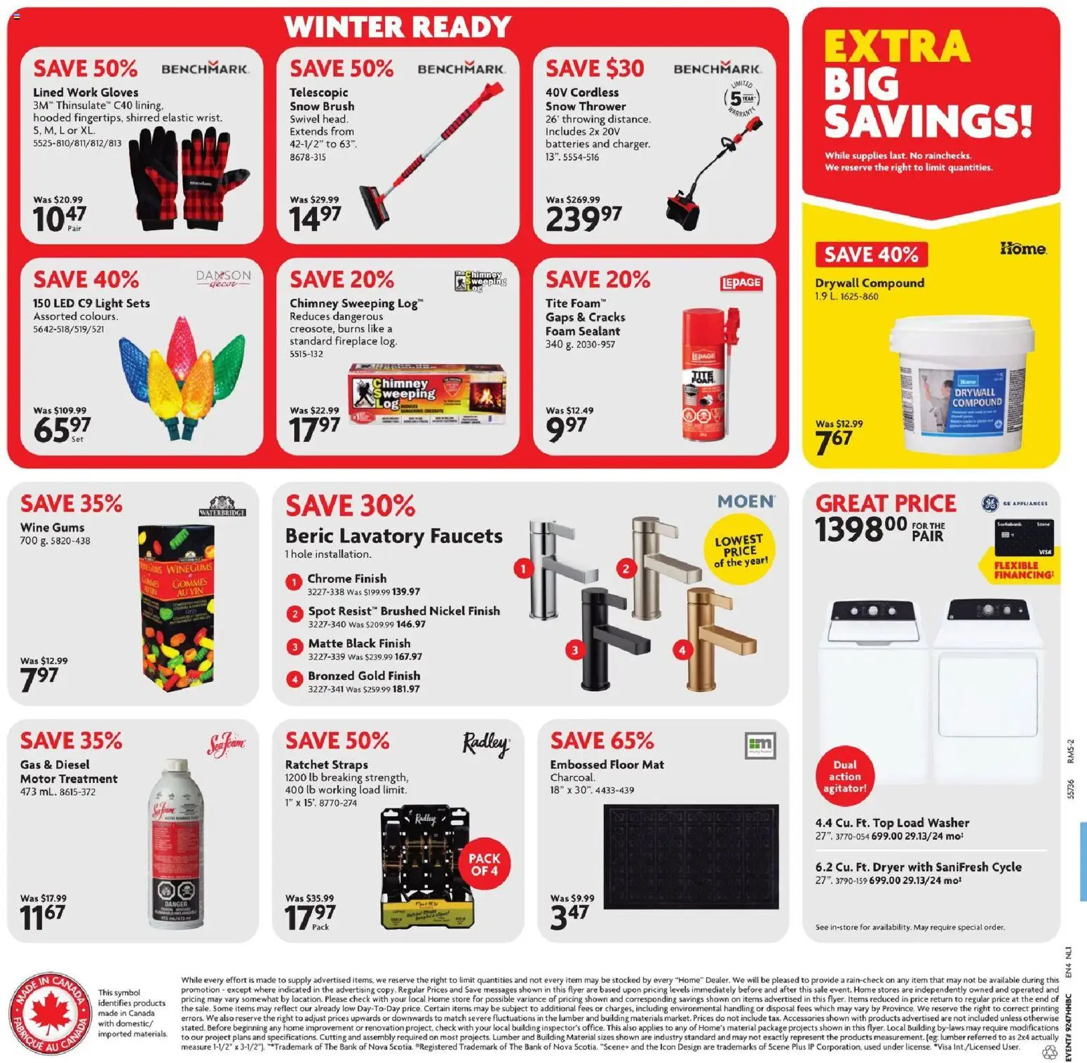 Home Hardware flyer valid from 20.11.2025 | Page: 2 | Products: Gloves, Dryer, Brush, Wine