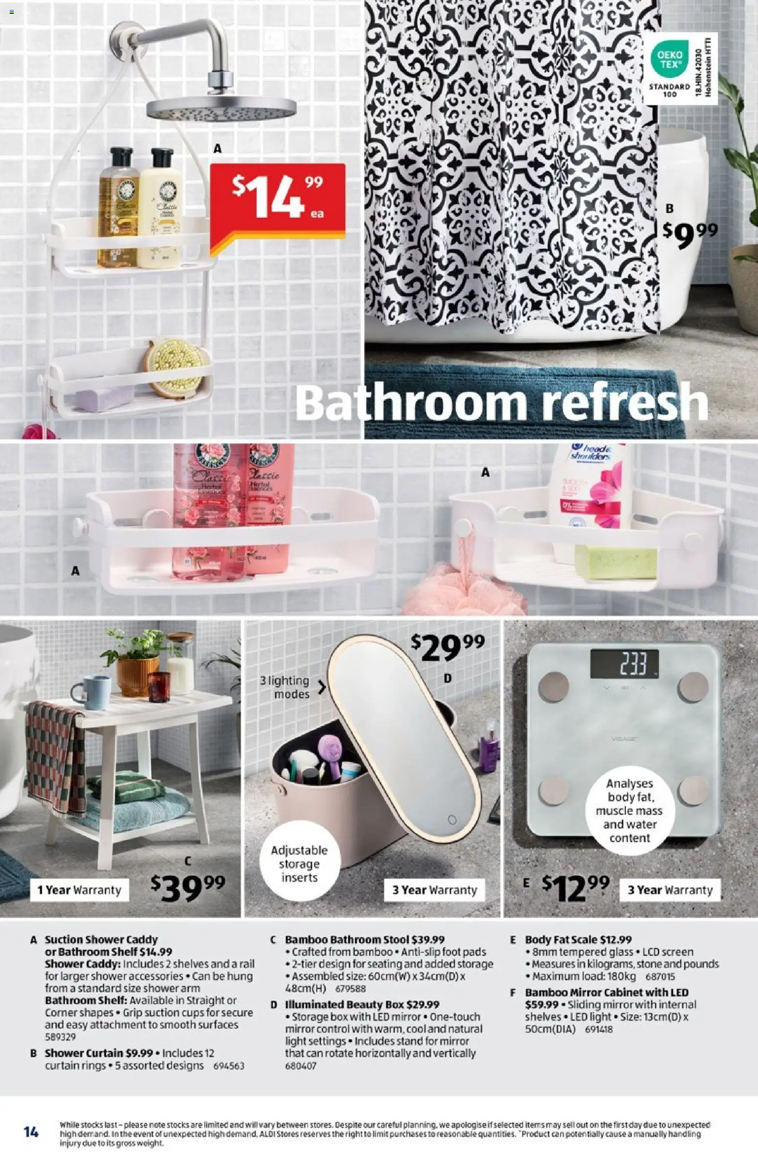 Aldi catalogue - valid from 31.12.2025 | Page: 14 | Products: Curtain, Box, Mirror, Light