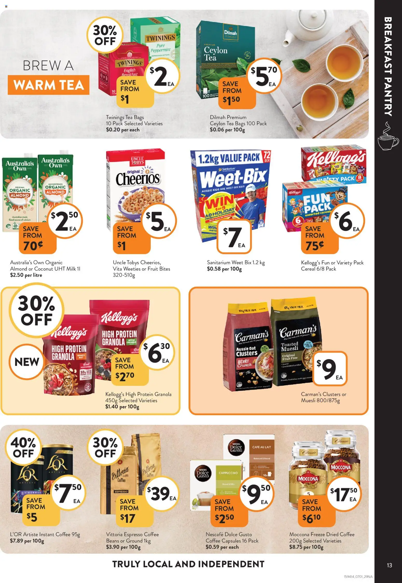 Foodworks catalogue - valid from 07.01.2026 | Page: 13 | Products: Milk, Coffee, Tea, Nescafe