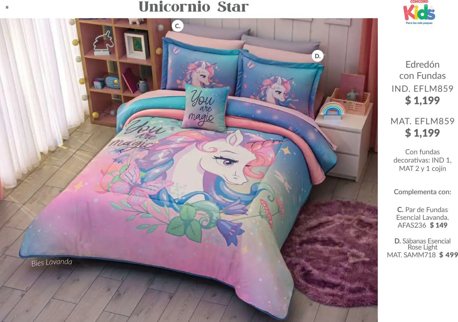 Nuevas ofertas de Colchas Concord válidas en toda la República Mexicana desde el 01.02.2026. ¡Encuentra las mejores ofertas en Colchas Concord catálogo Kids! | Página: 14 | Productos: Sabanas