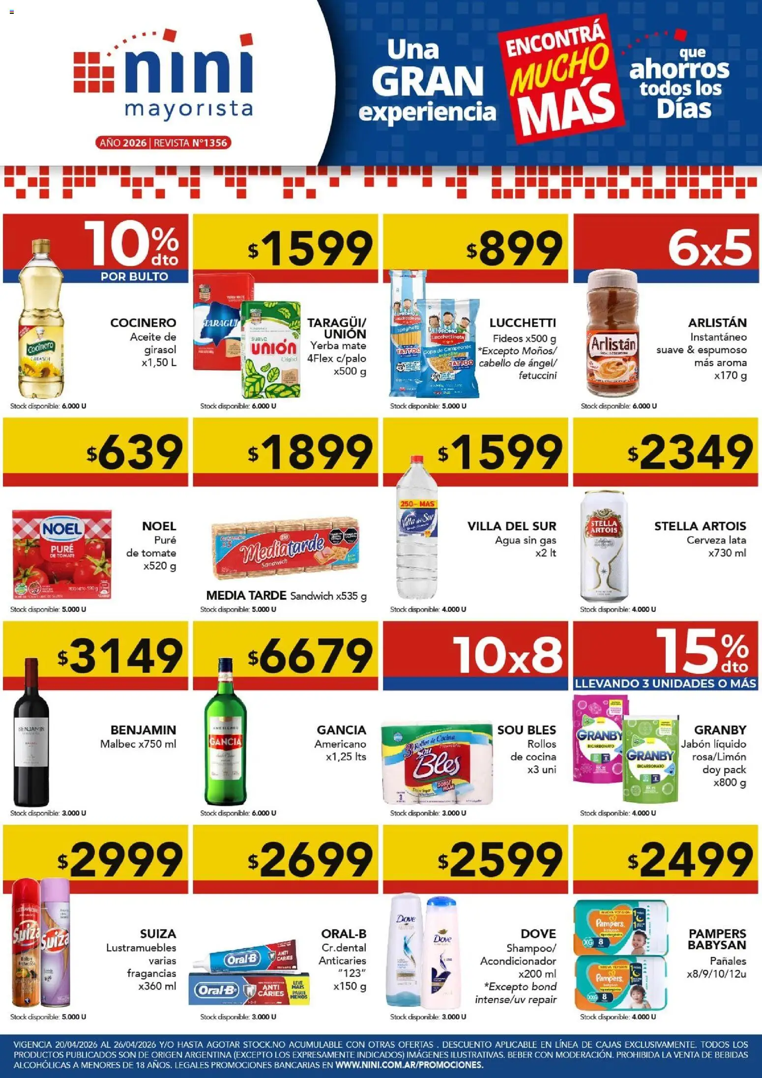 NINI Mayorista ofertas │ válido desde el 20.04.2026 | Página: 1 | Productos: Mate, Cocina, Jabón líquido, Jabón