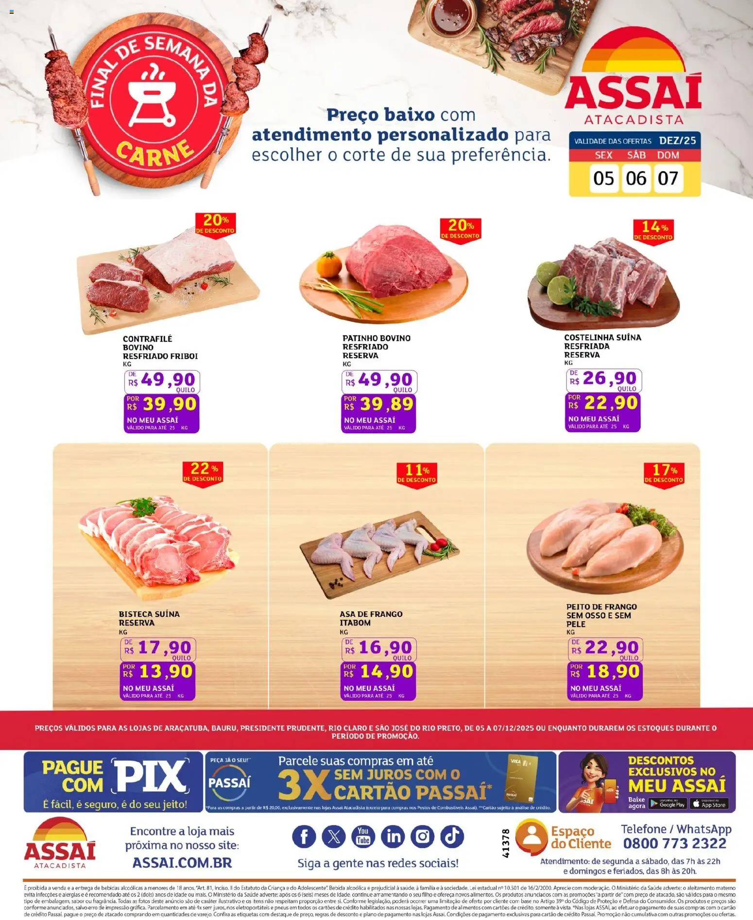 Assaí Atacadista Folheto - válido de 05.12.2025 | Página: 1 | Produtos: Asa de frango, Pneus, Bebida, Frango