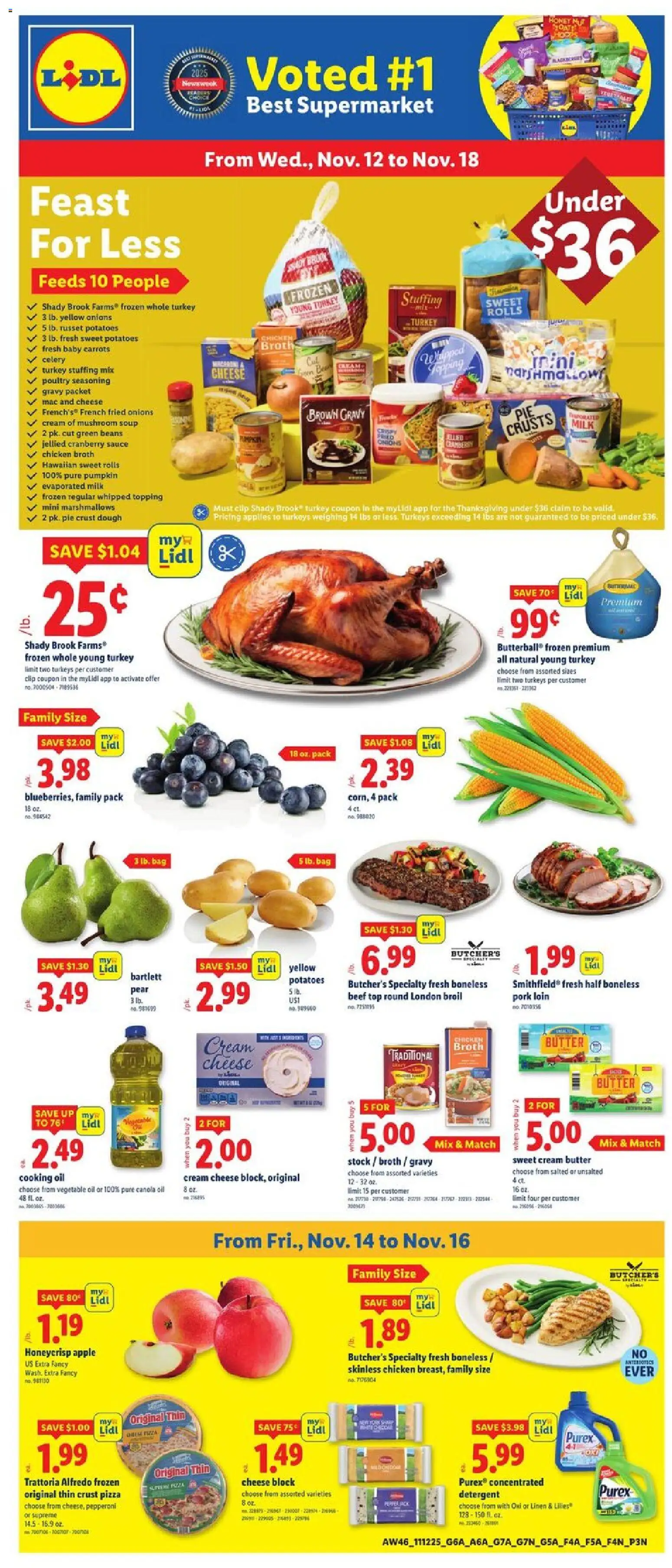 Lidl Weekly Ad - NC - valid from 12.11.2025 | Page: 1 | Products: Milk, Pork, Cream, Poultry