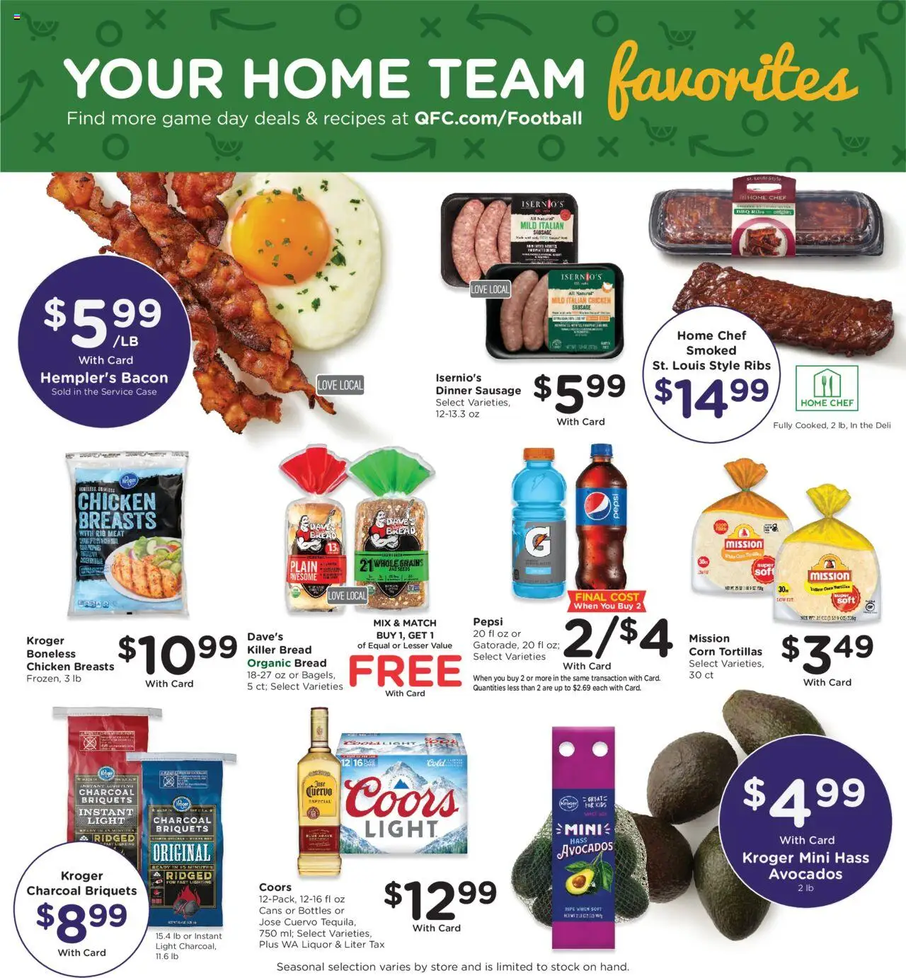 QFC Weekly Ad - WA - valid from 15.10.2025 | Page: 5 | Products: Corn, Bread, Game, Case